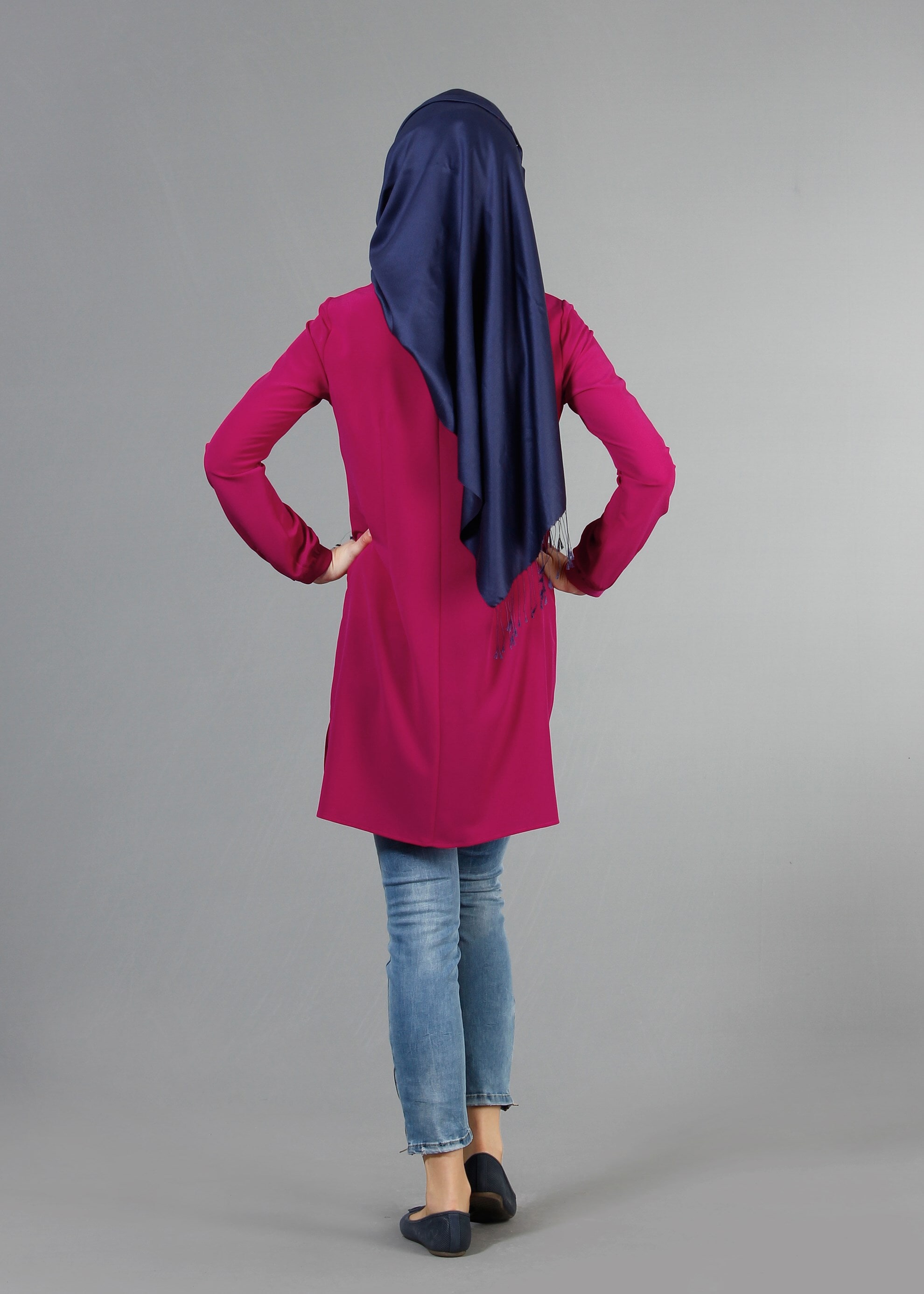 Tesettür giyim FUŞYA 4242 NEW LOREN TUNİK 38/46 TEK40