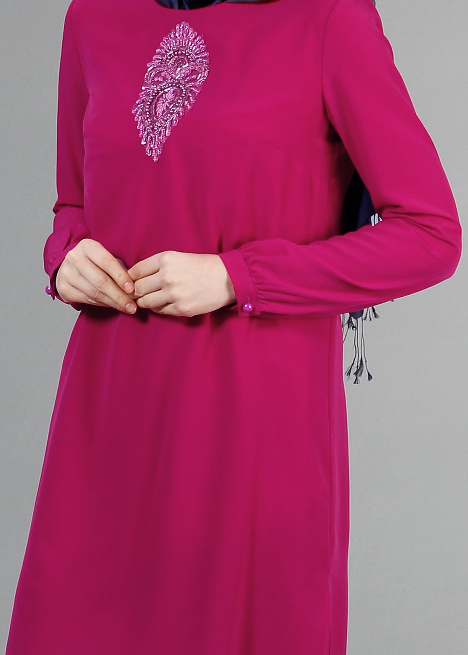 Tesettür giyim FUŞYA 4242 NEW LOREN TUNİK 38/46 TEK40