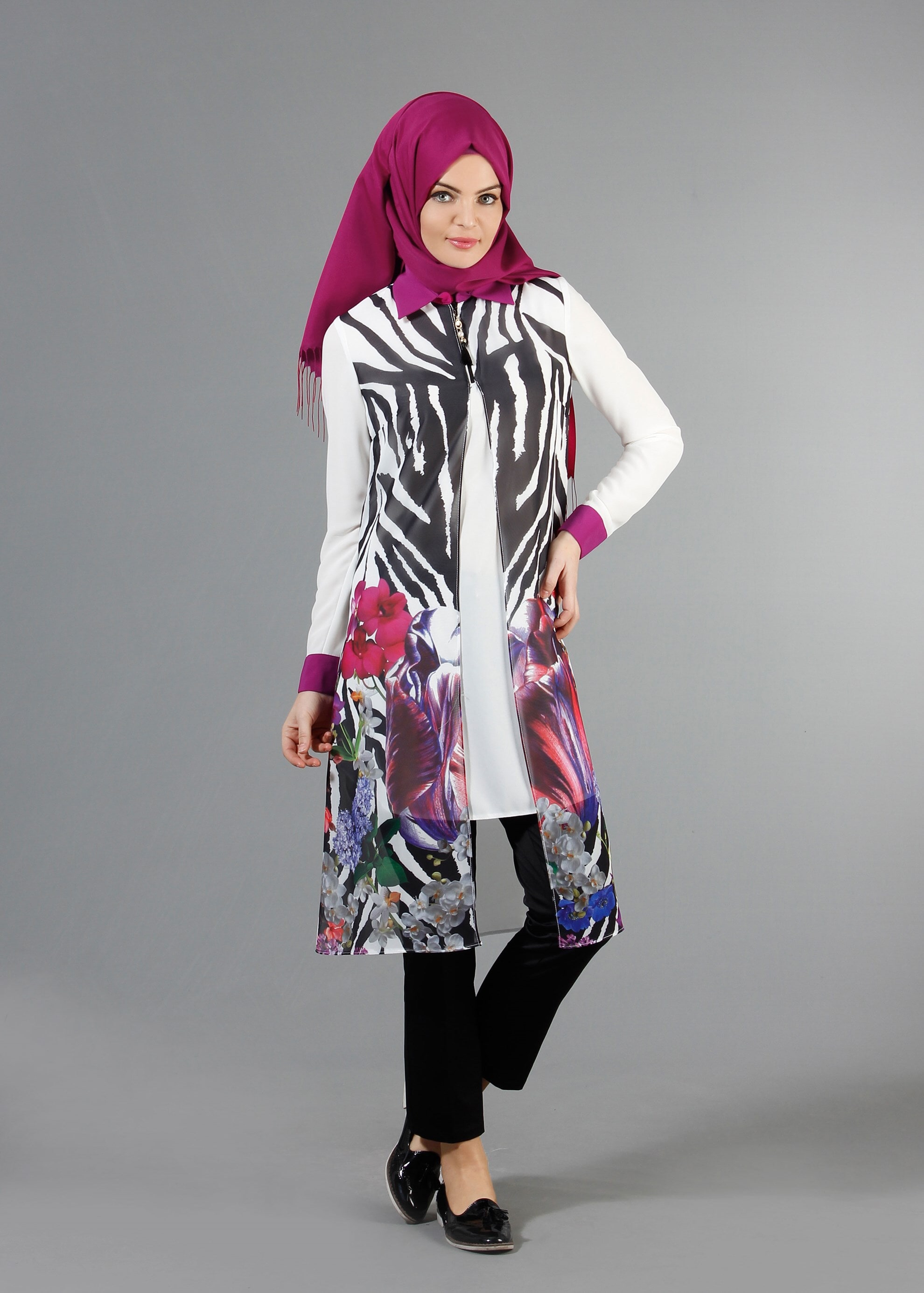 Tesettür giyim BEJ 4244 Koshiba Tesettür Tunik 38/48