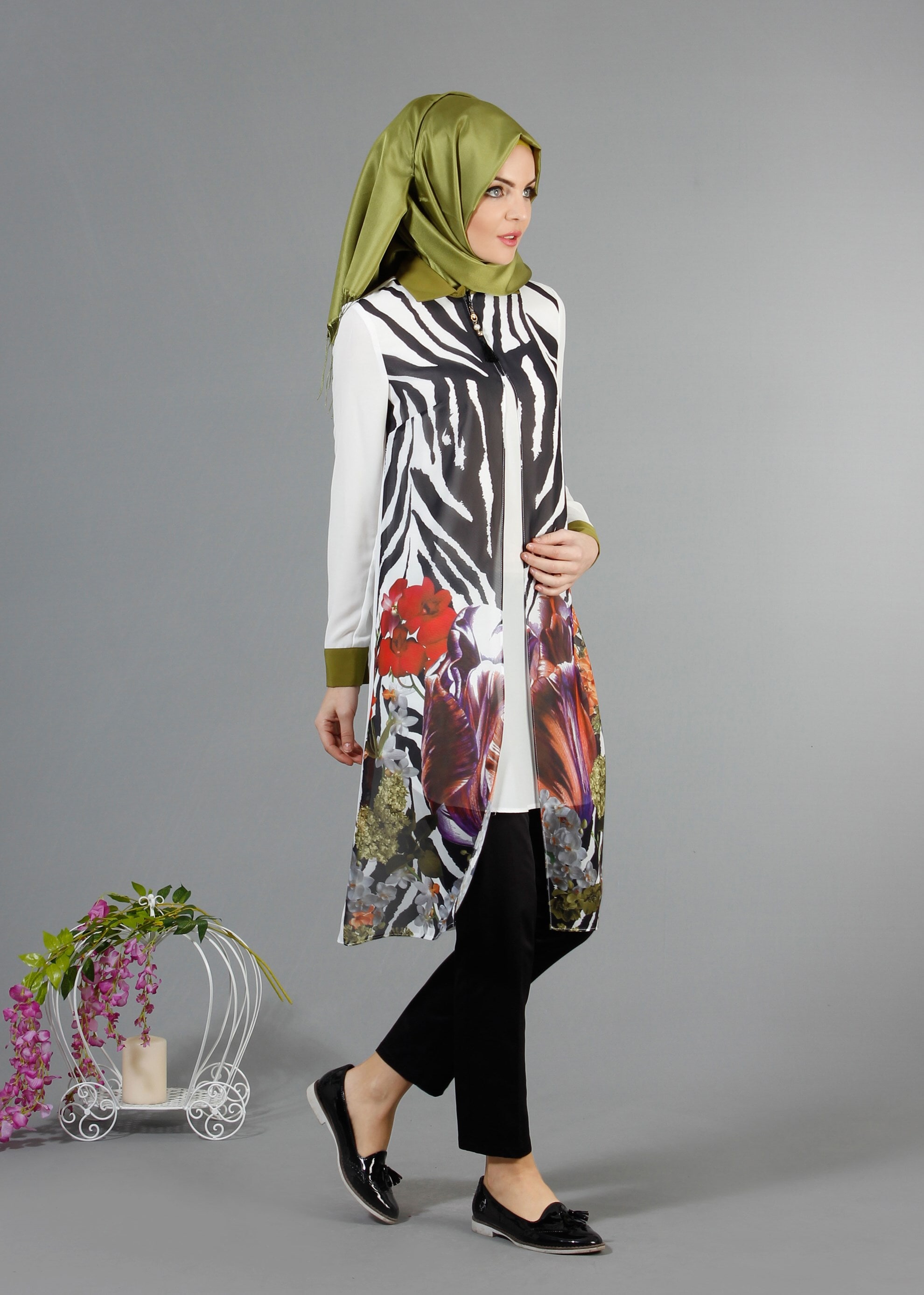 Tesettür giyim BEJ 4244 Koshiba Tesettür Tunik 38/48