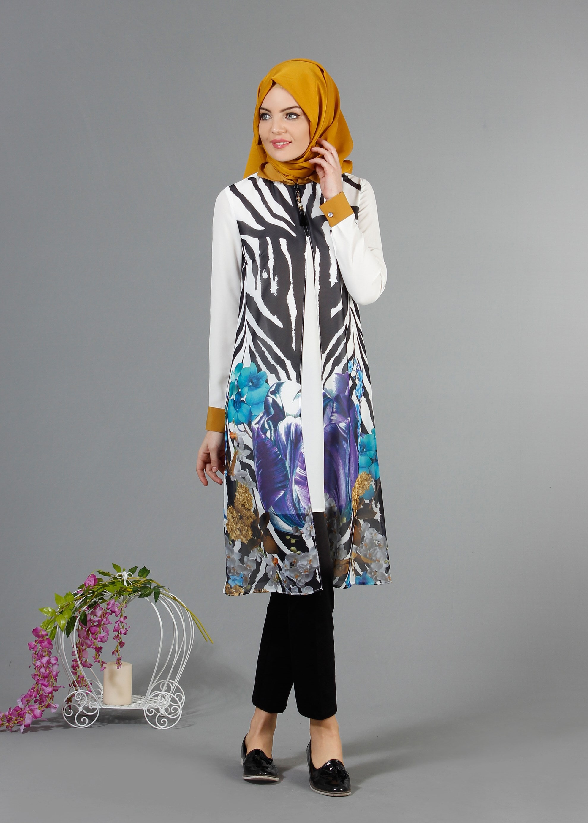 Tesettür giyim BEJ 4244 Koshiba Tesettür Tunik 38/48