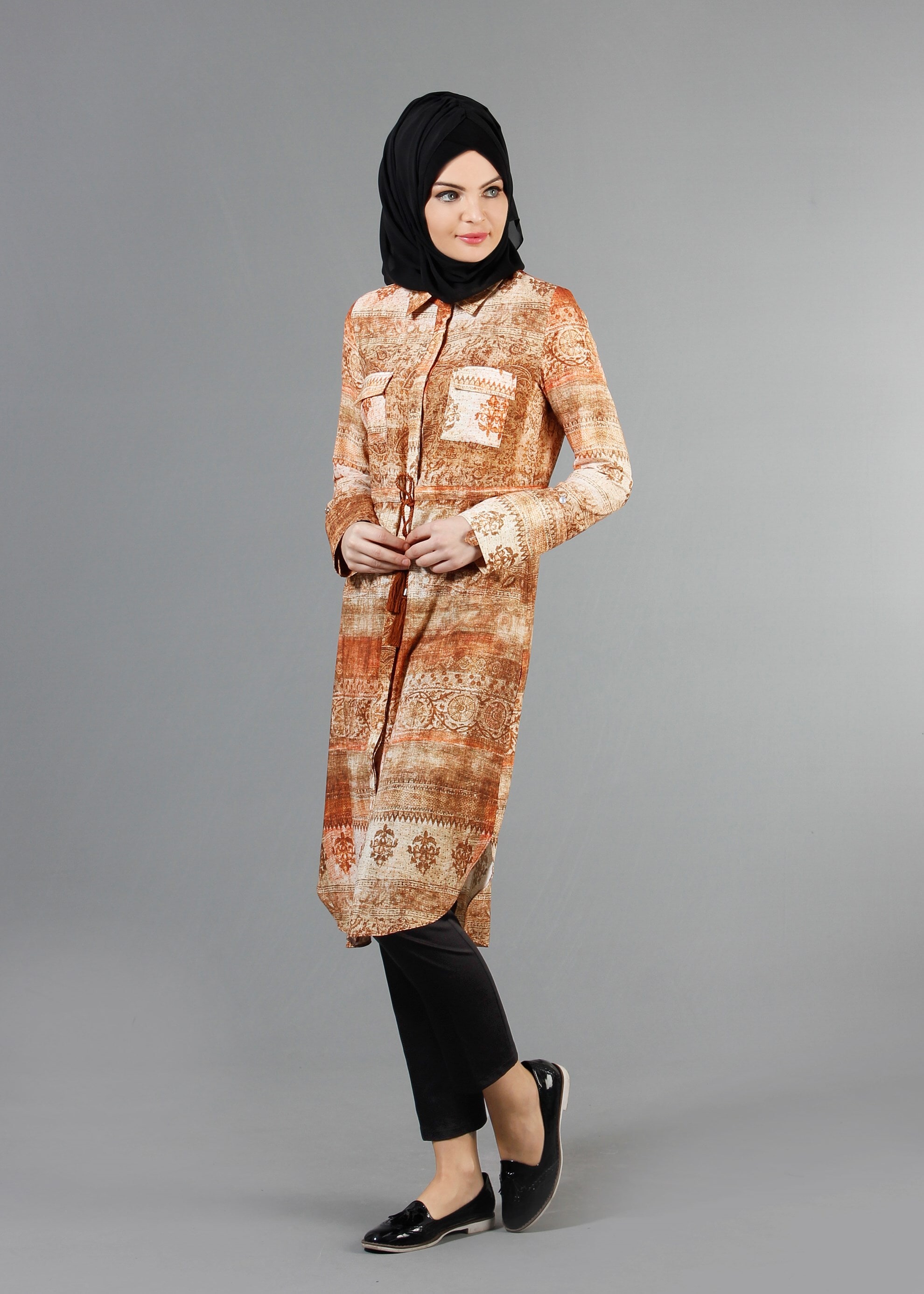 Tesettür giyim BAKIR / BRONZ 4256 Rosa Tesettür Tunik 36/46(38/40) TEK42