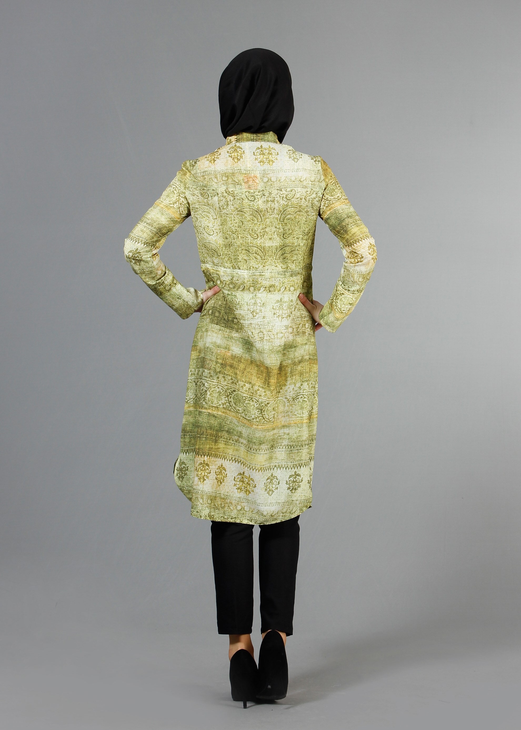 Tesettür giyim YEŞİL 4256 Rosa Tesettür Tunik 36/46(38/40) TEK42