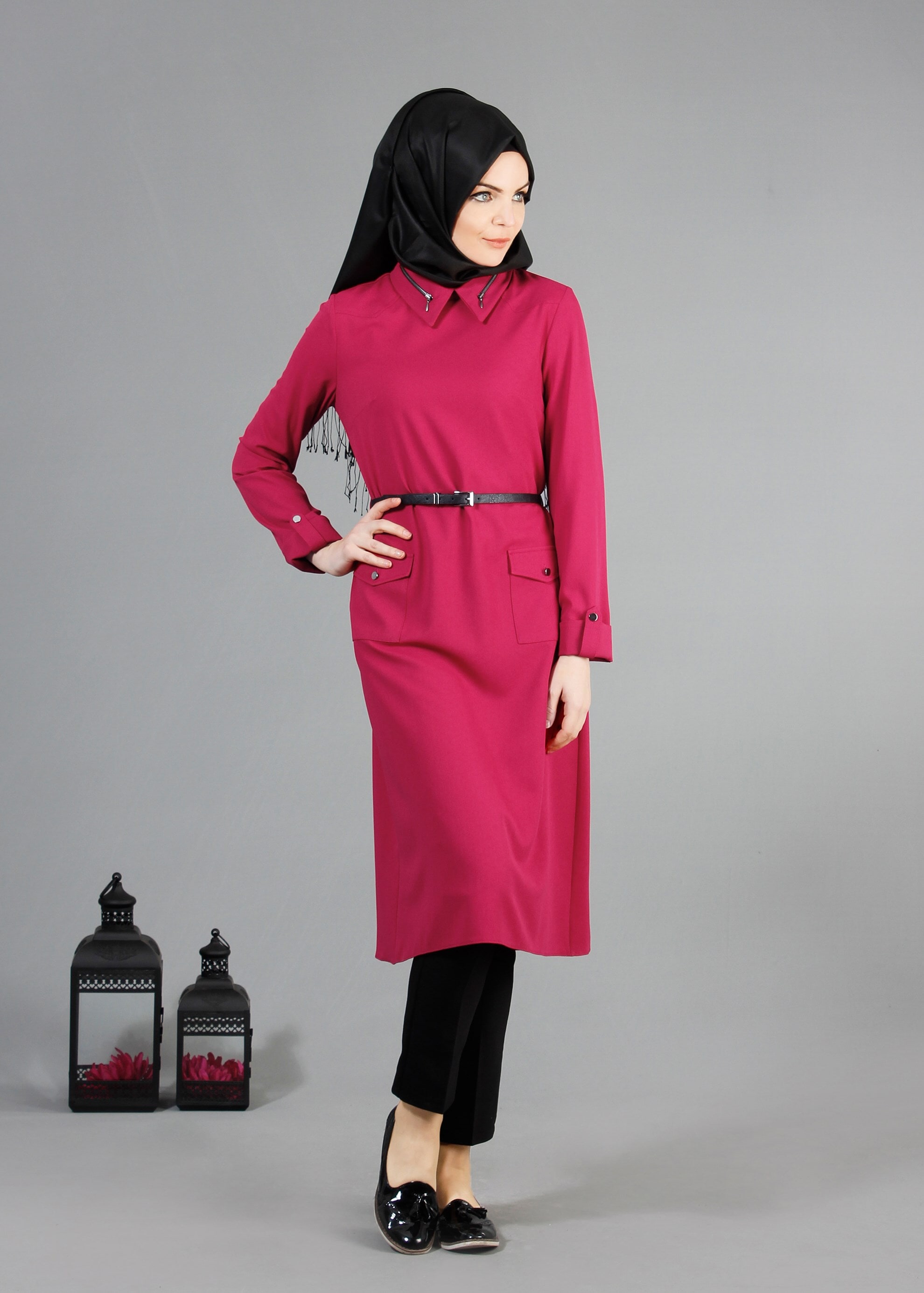 Tesettür giyim FUŞYA 4257 Este Tesettür 7446 Tunik 36/44(38/40) TEK42