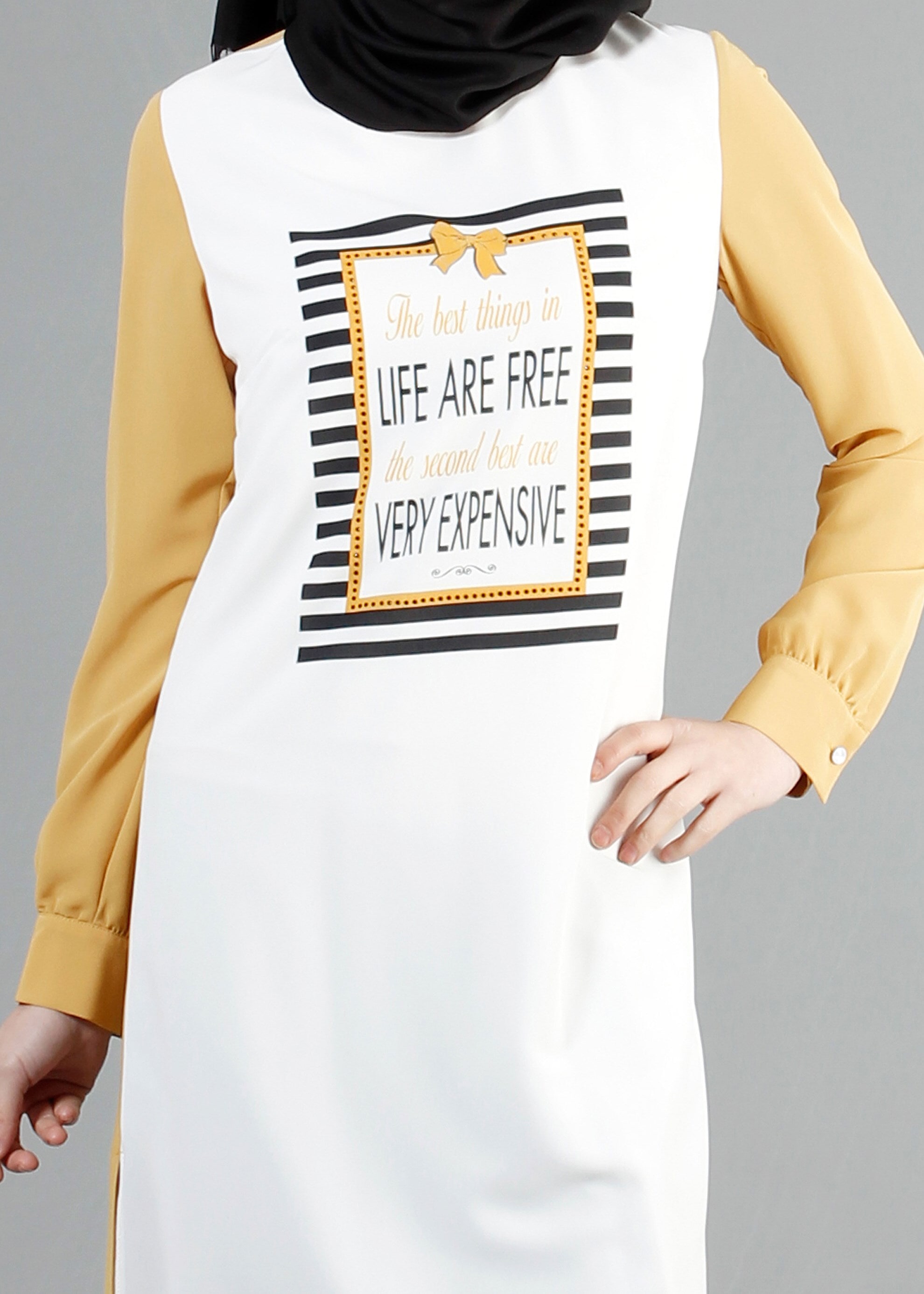 Tesettür giyim SARI 4262 CRİSS TUNİK 36/44(38/40) TEK42