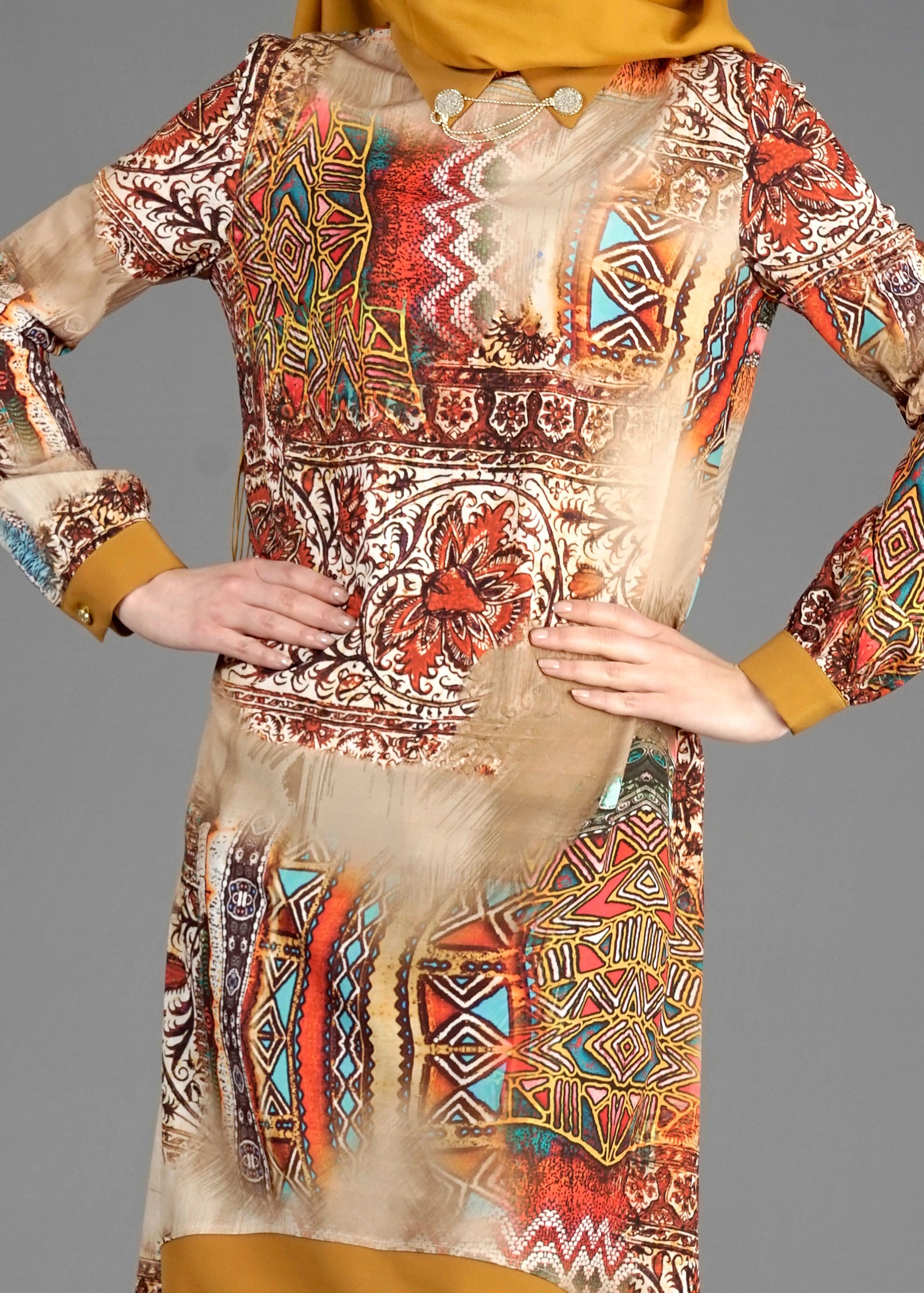 Tesettür giyim VİZON 4282 Rosa Tesettür 9681 Tunik 38/44
