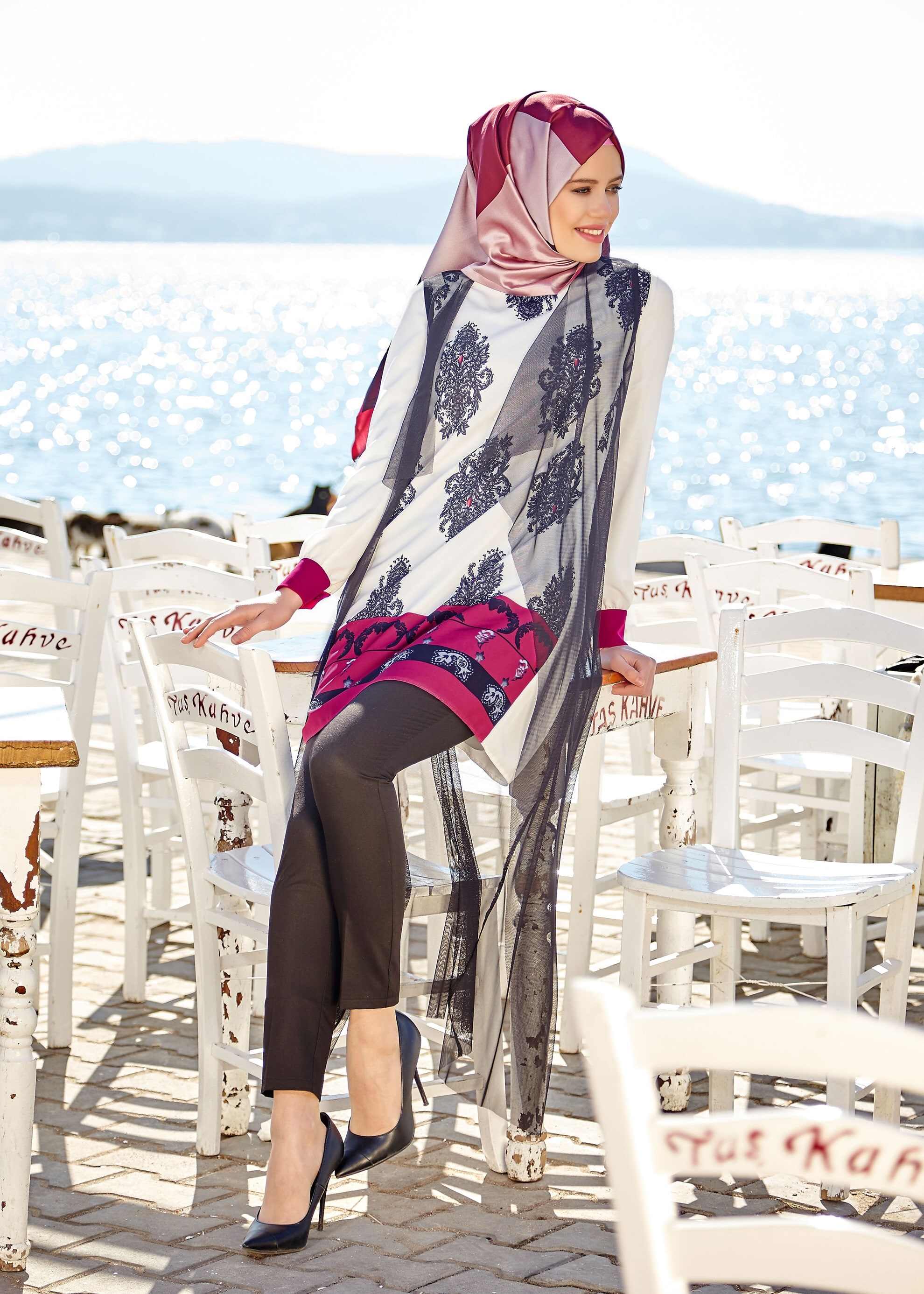 Tesettür giyim BEJ 4300 New Loren 2&prime;li Tesettür Tunik 38/46