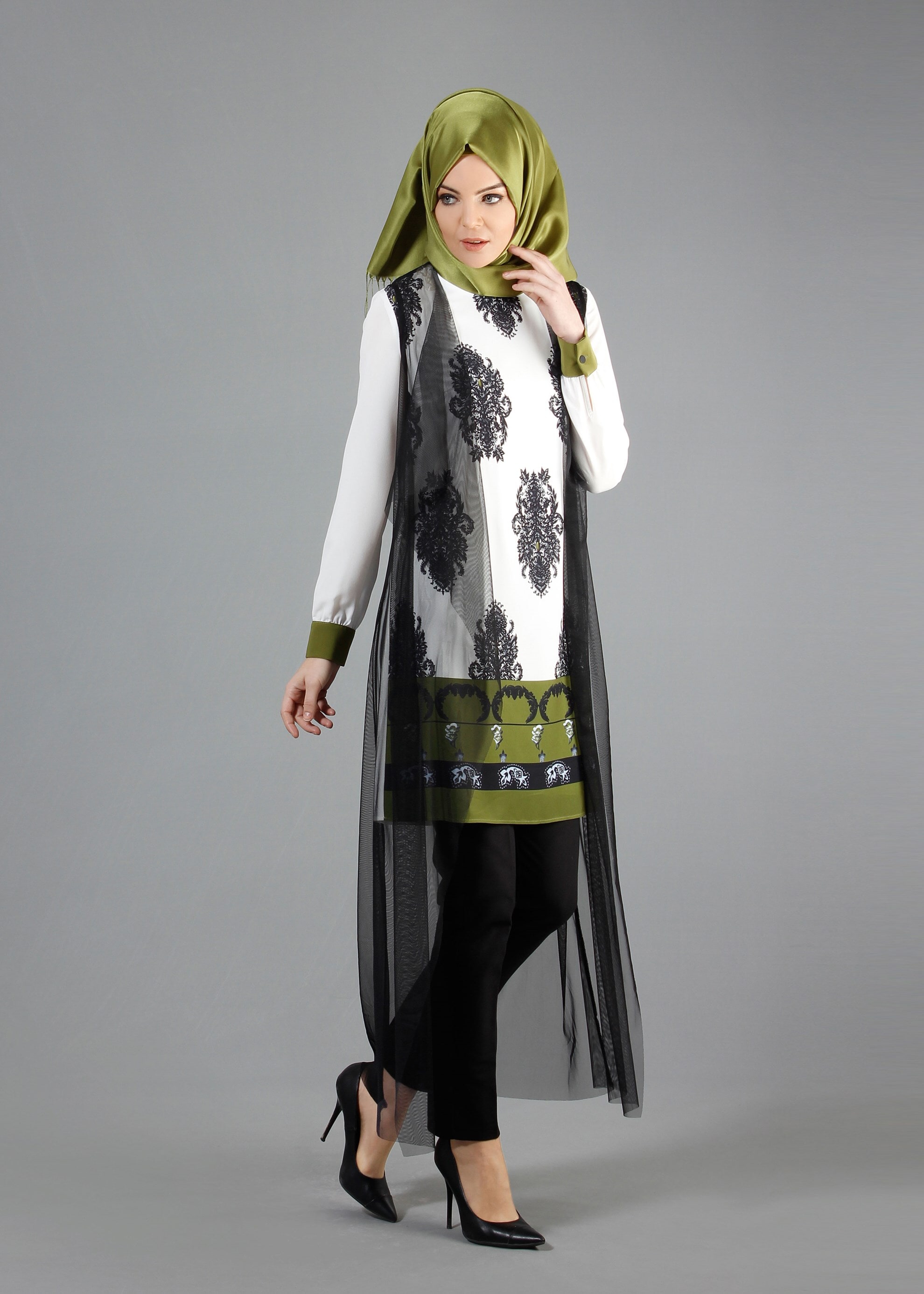 Tesettür giyim BEJ 4300 New Loren 2&prime;li Tesettür Tunik 38/46