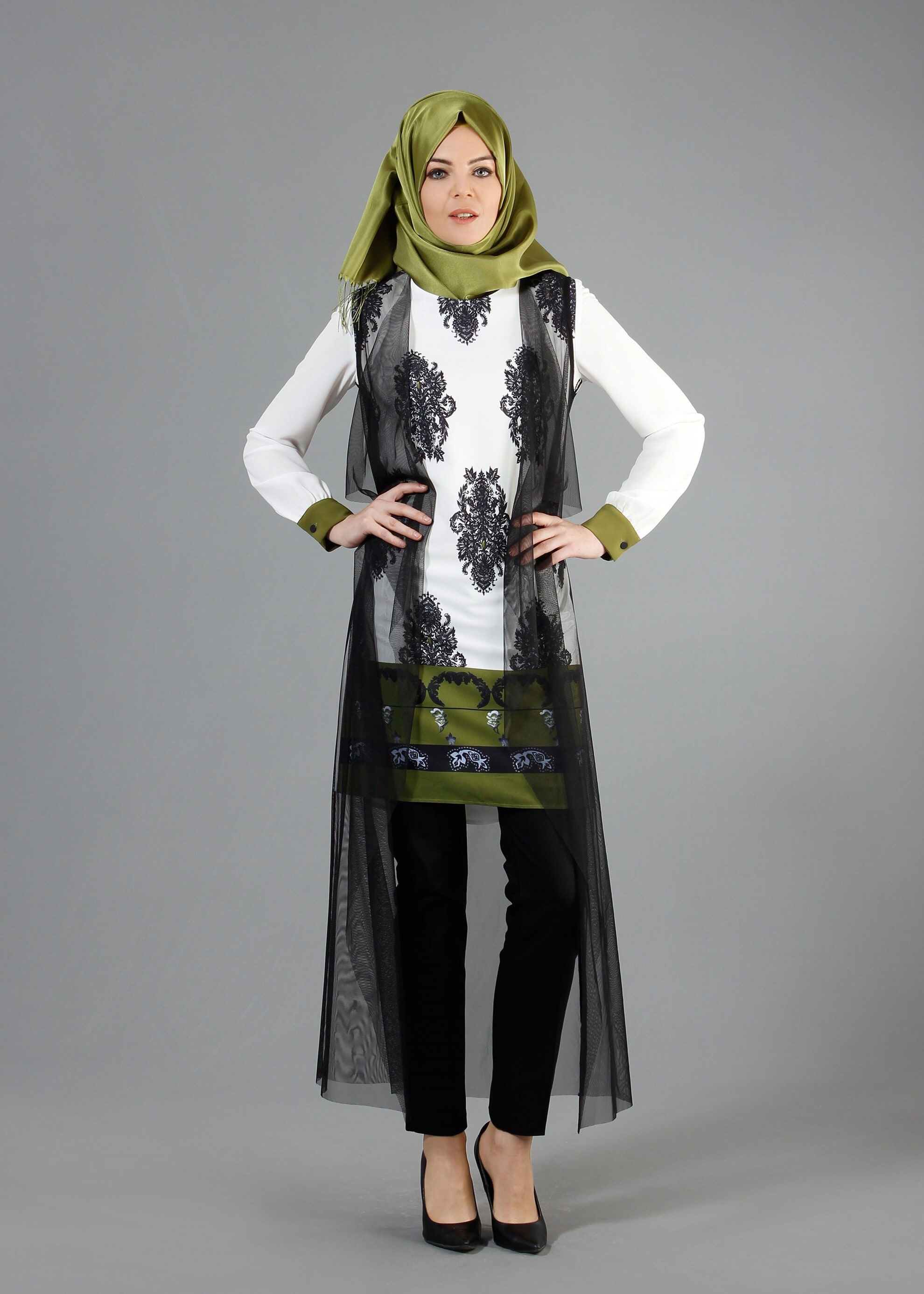 Tesettür giyim BEJ 4300 New Loren 2&prime;li Tesettür Tunik 38/46