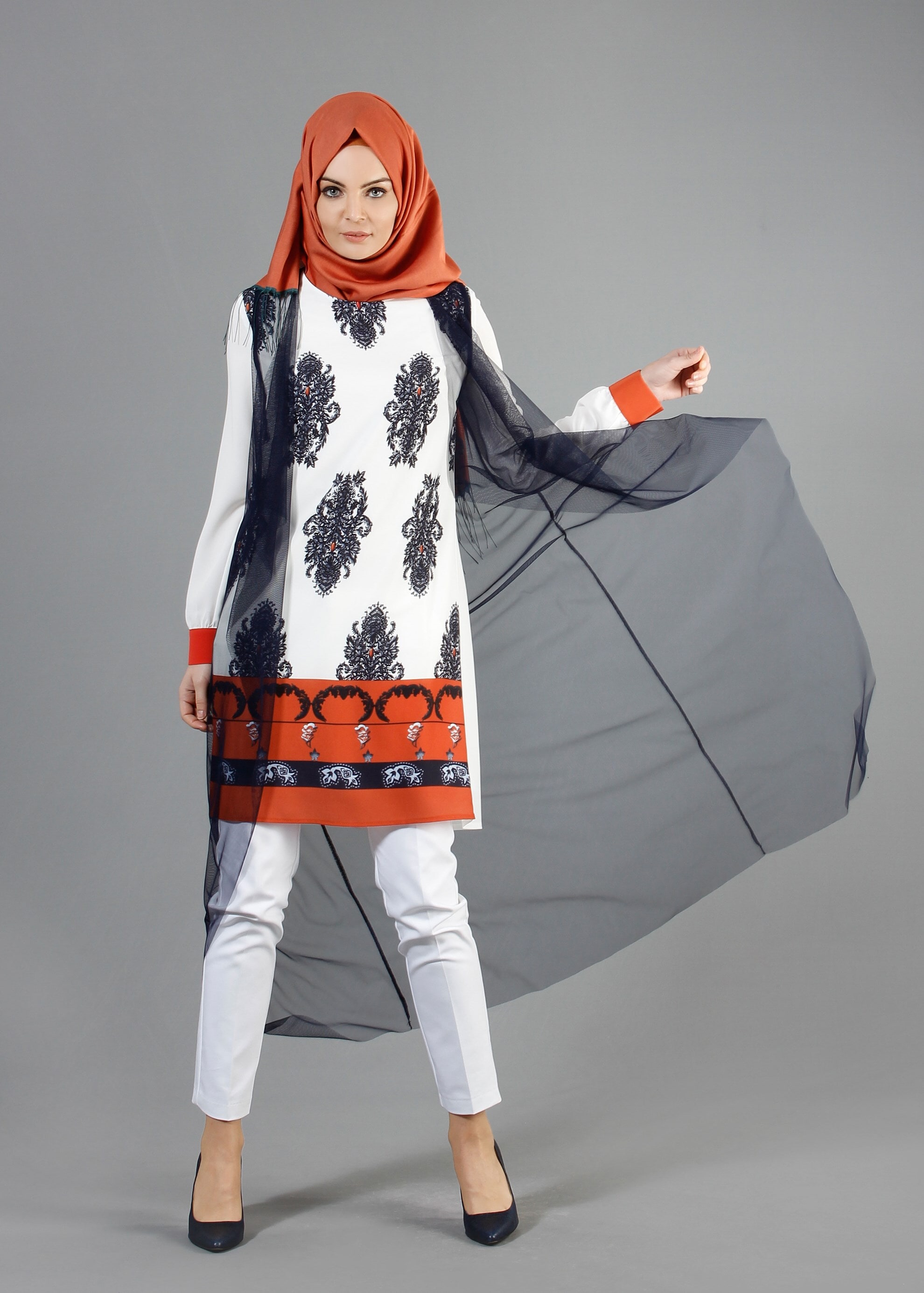 Tesettür giyim BEJ 4300 New Loren 2&prime;li Tesettür Tunik 38/46