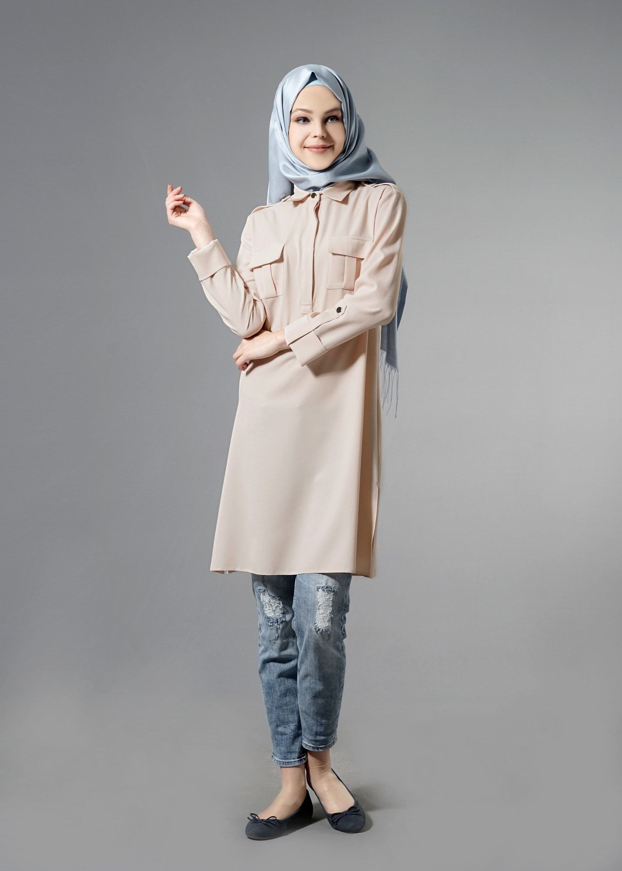 Tesettür giyim BEJ 4351 Nora Tesettür Tunik 36/44(38-40) TEK42
