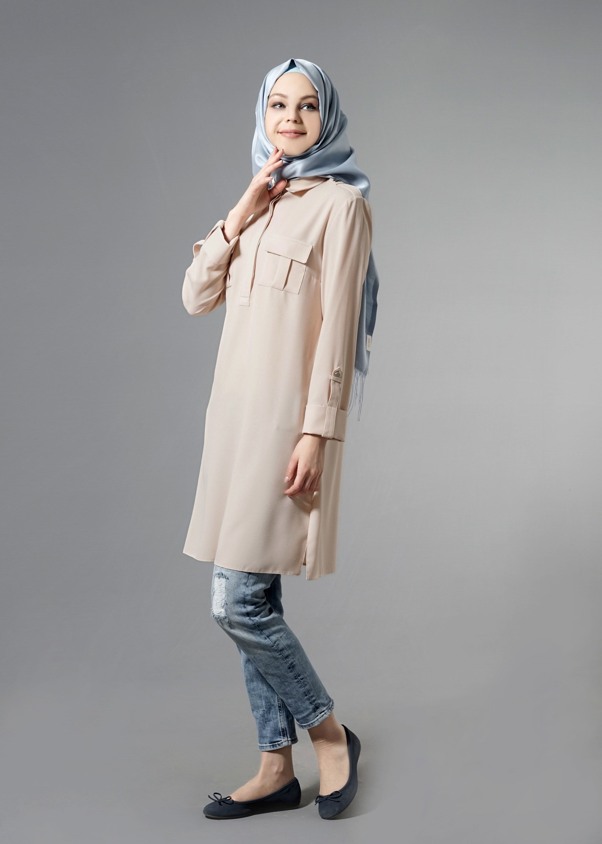 Tesettür giyim BEJ 4351 Nora Tesettür Tunik 36/44(38-40) TEK42