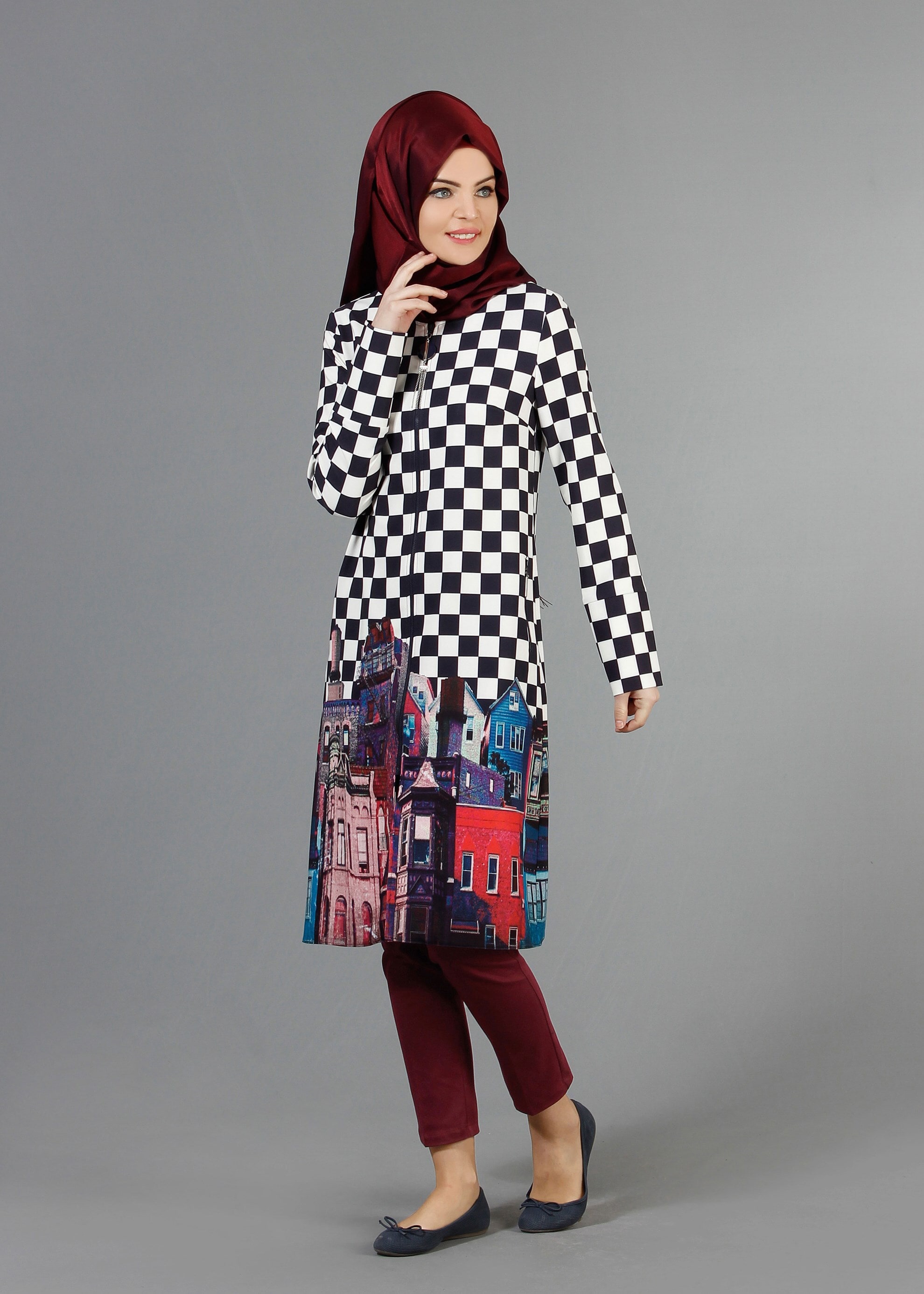 Tesettür giyim LACİVERT 4356 Meriva Tesettür Tunik  38/44