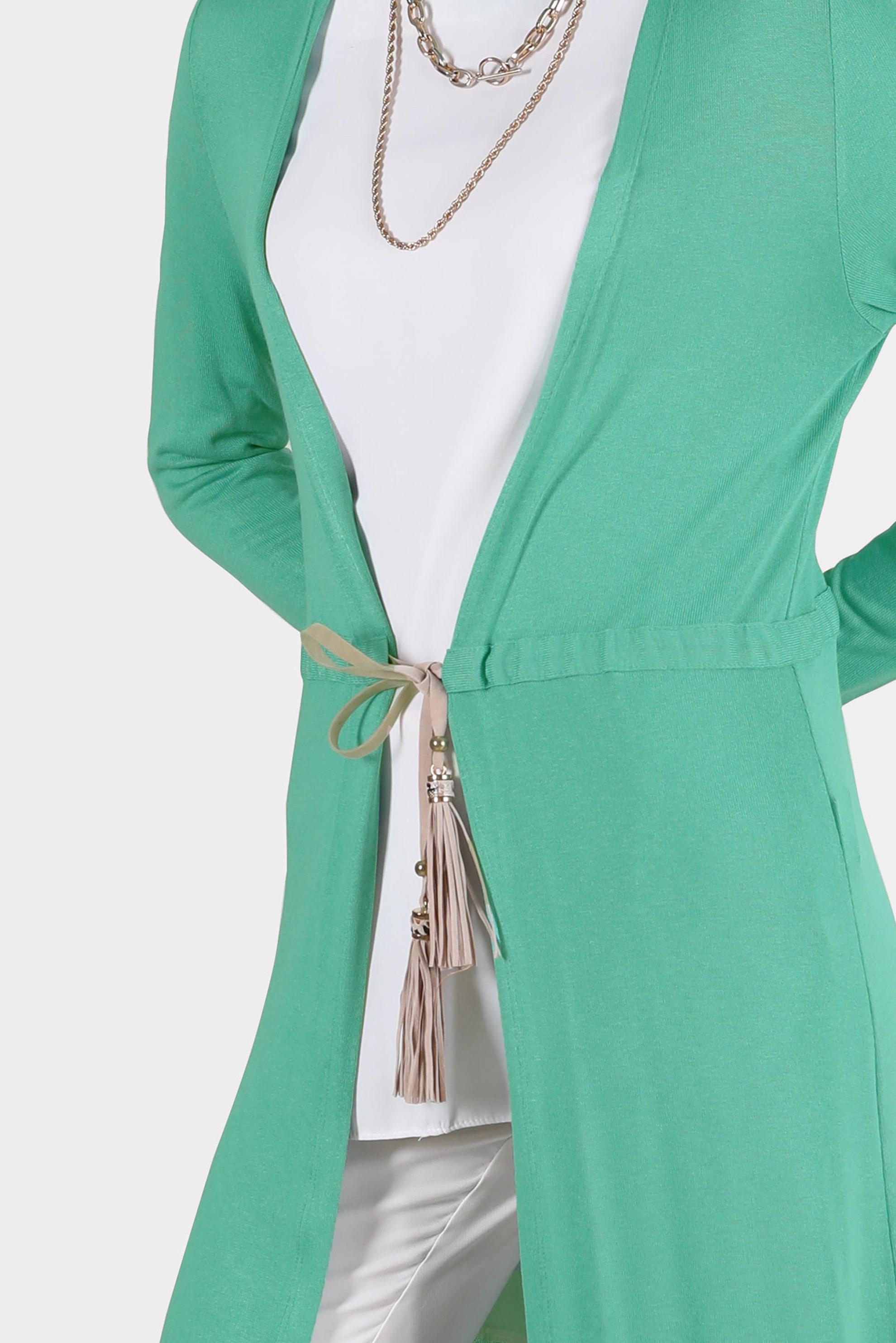 Tesettür giyim YEŞİL BELİ BÜZGÜLÜ TUNİK 4366 