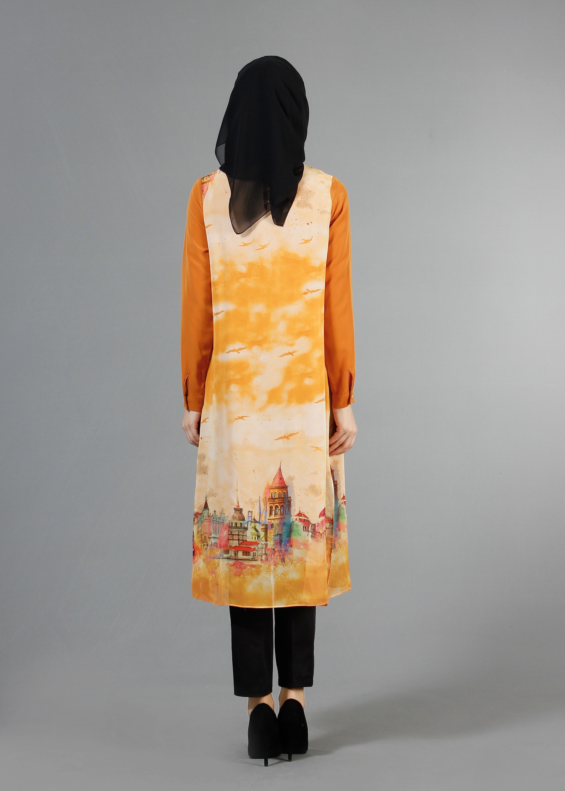 Tesettür giyim TURUNCU 4401 Criss Tesettür Tunik  38/46