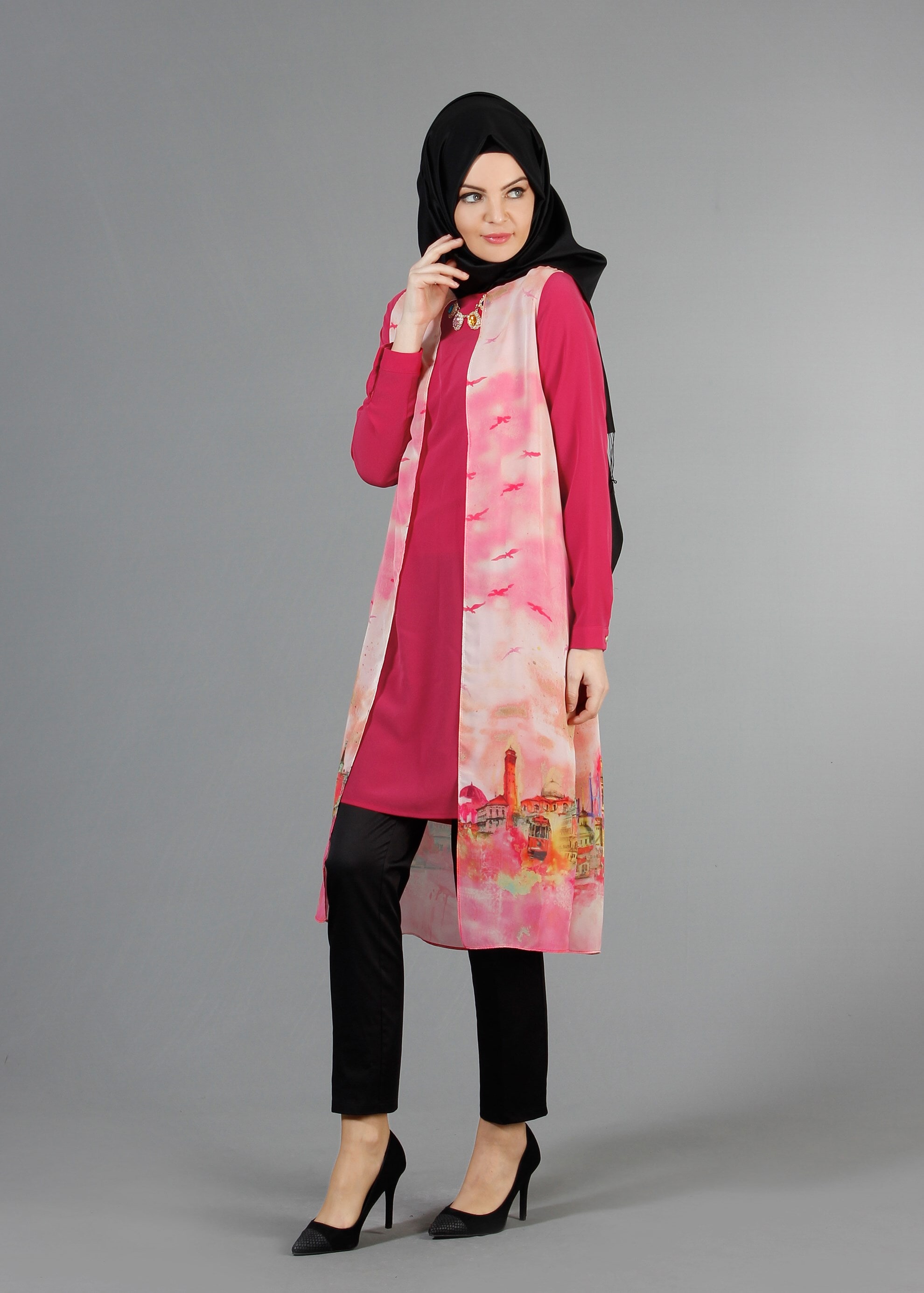Tesettür giyim FUŞYA 4401 Criss Tesettür Tunik  38/46