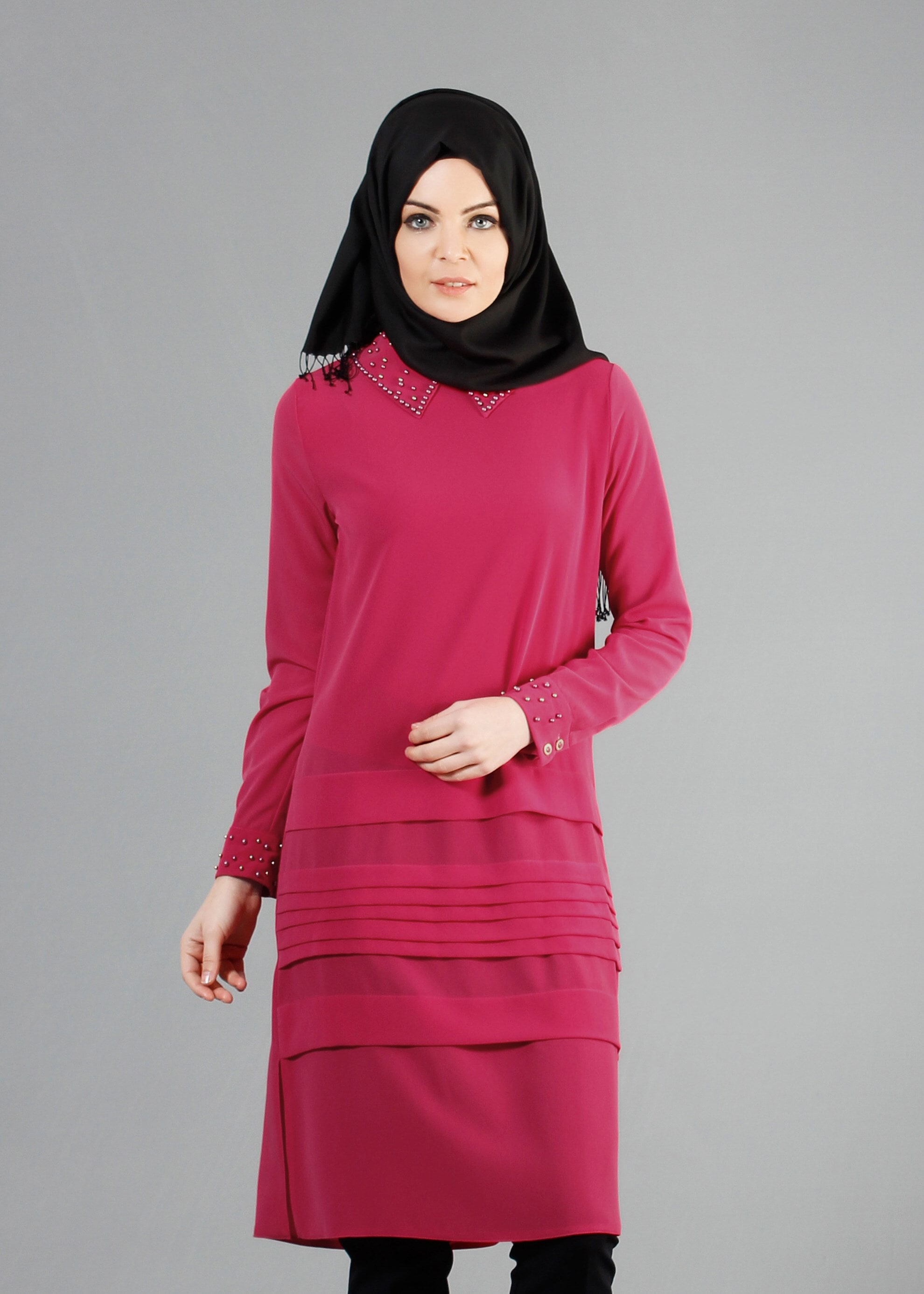 Tesettür giyim FUŞYA 4402 Criss Tesettür Tunik 38/46