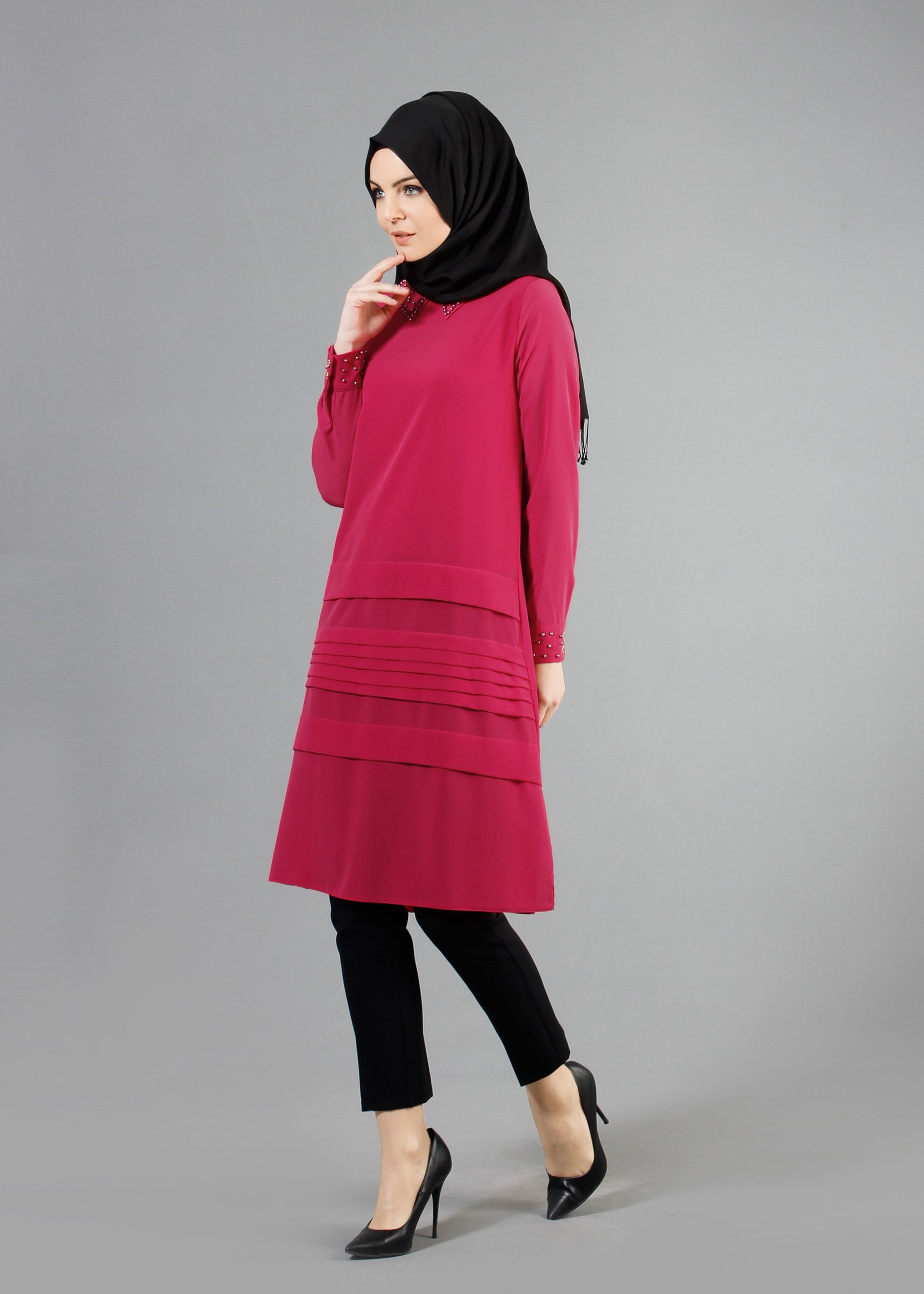 Tesettür giyim FUŞYA 4402 Criss Tesettür Tunik 38/46