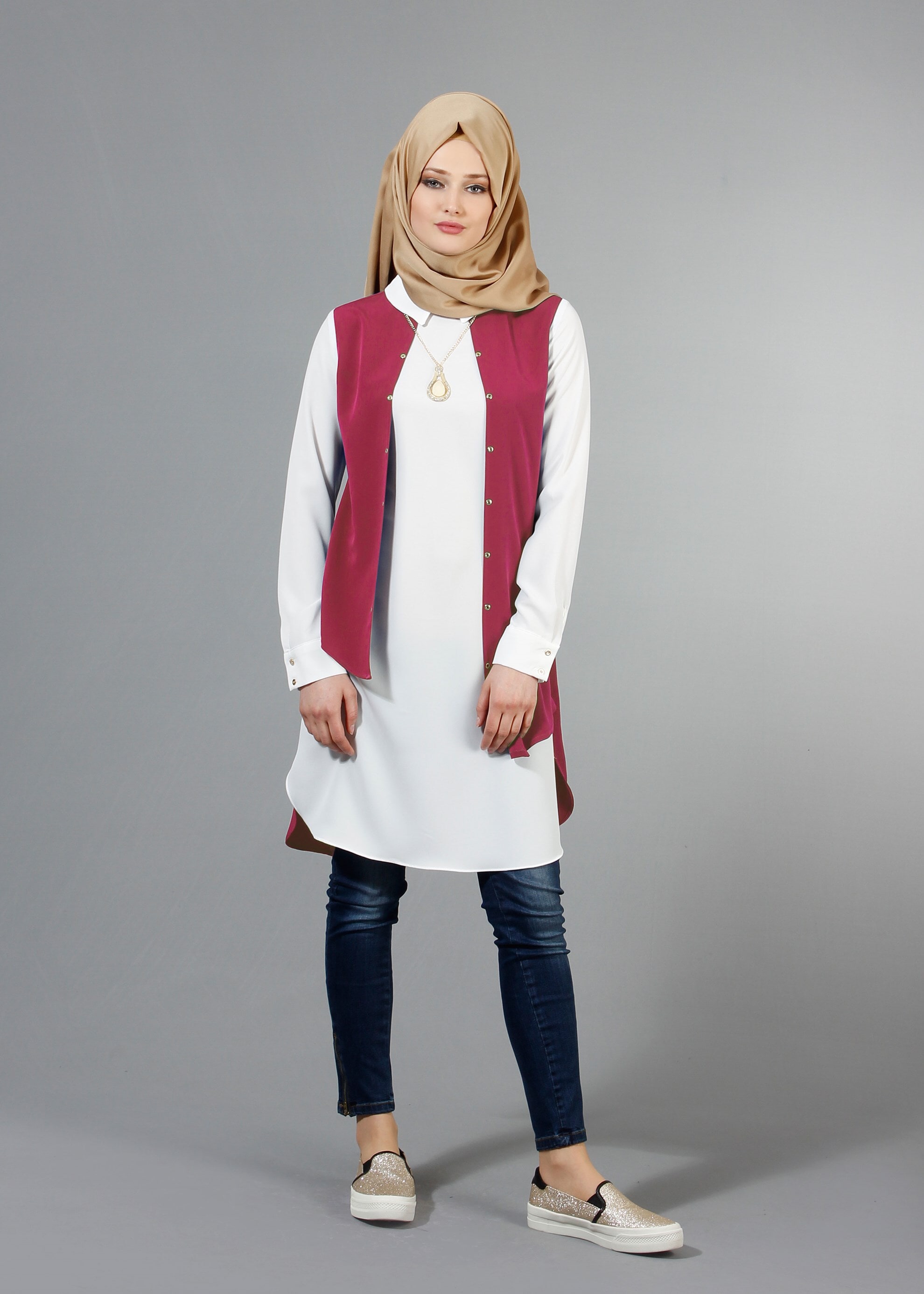 Tesettür giyim FUŞYA 4404 Criss Tesettür Tunik  36/44