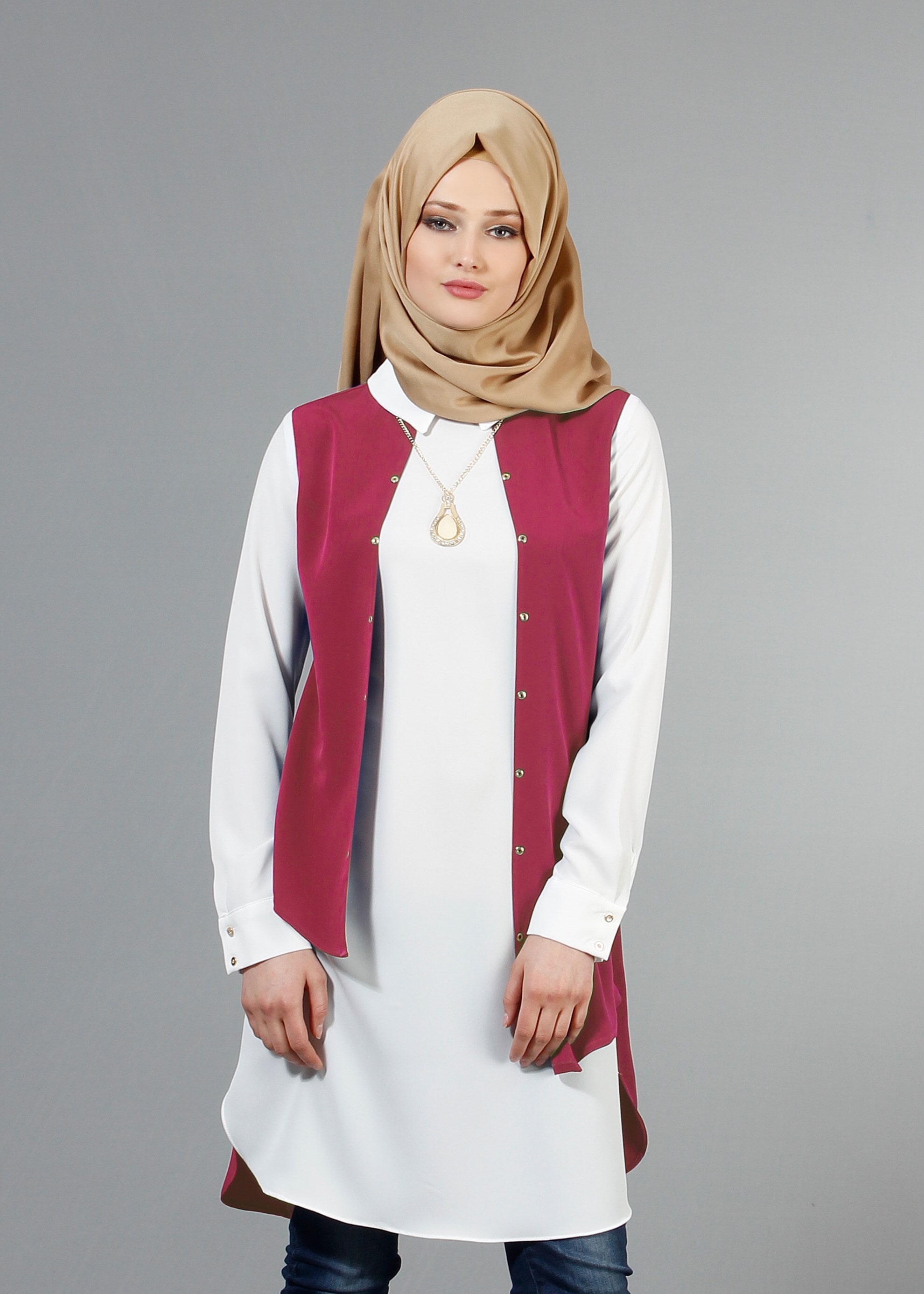 Tesettür giyim FUŞYA 4404 Criss Tesettür Tunik  36/44