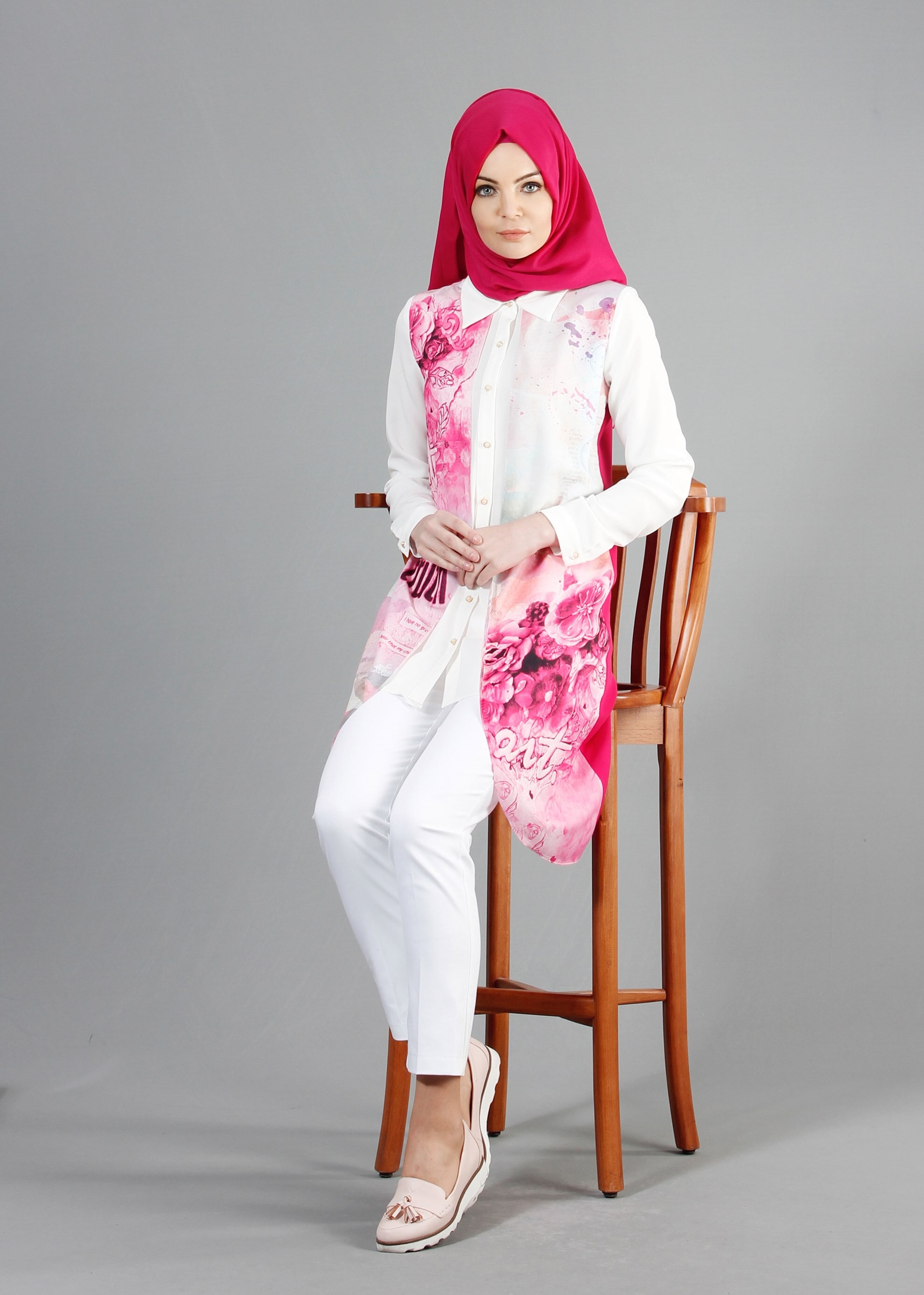 Tesettür giyim FUŞYA 4408 Criss Tesettür Tunik 38/46