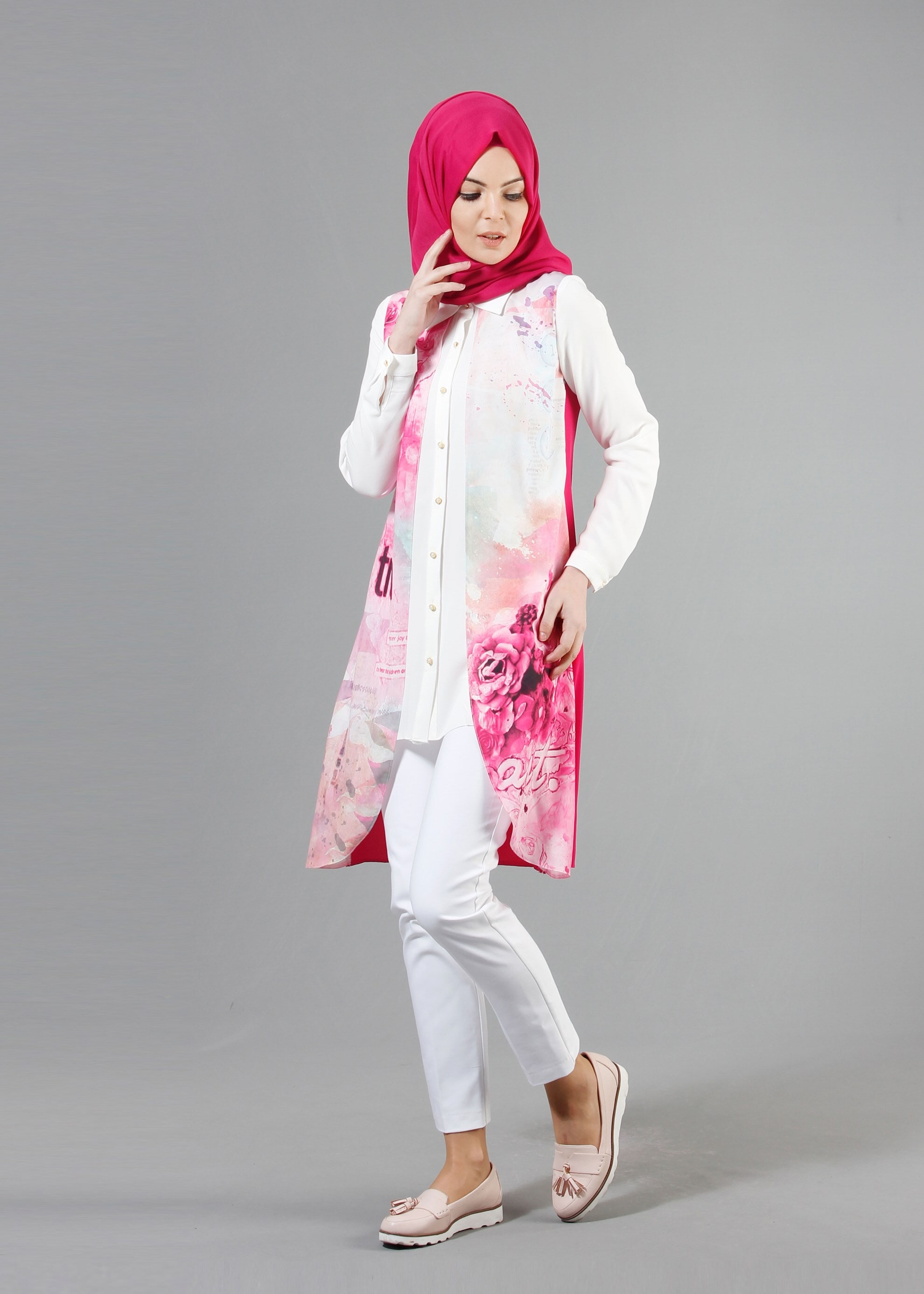 Tesettür giyim FUŞYA 4408 Criss Tesettür Tunik 38/46