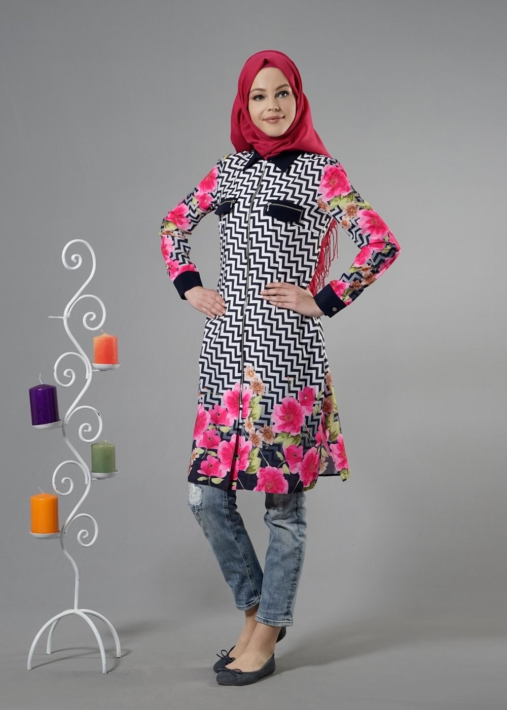 Tesettür giyim FUŞYA 4421 Moss Tesettür Tunik 36/44(38-40) TEK42