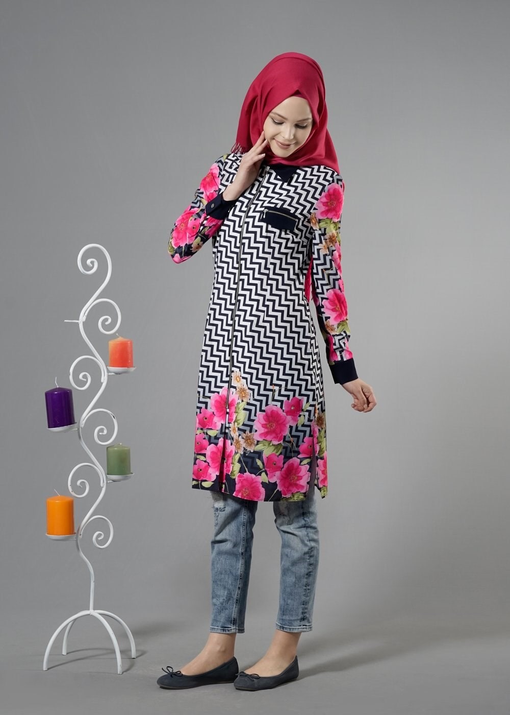 Tesettür giyim FUŞYA 4421 Moss Tesettür Tunik 36/44(38-40) TEK42