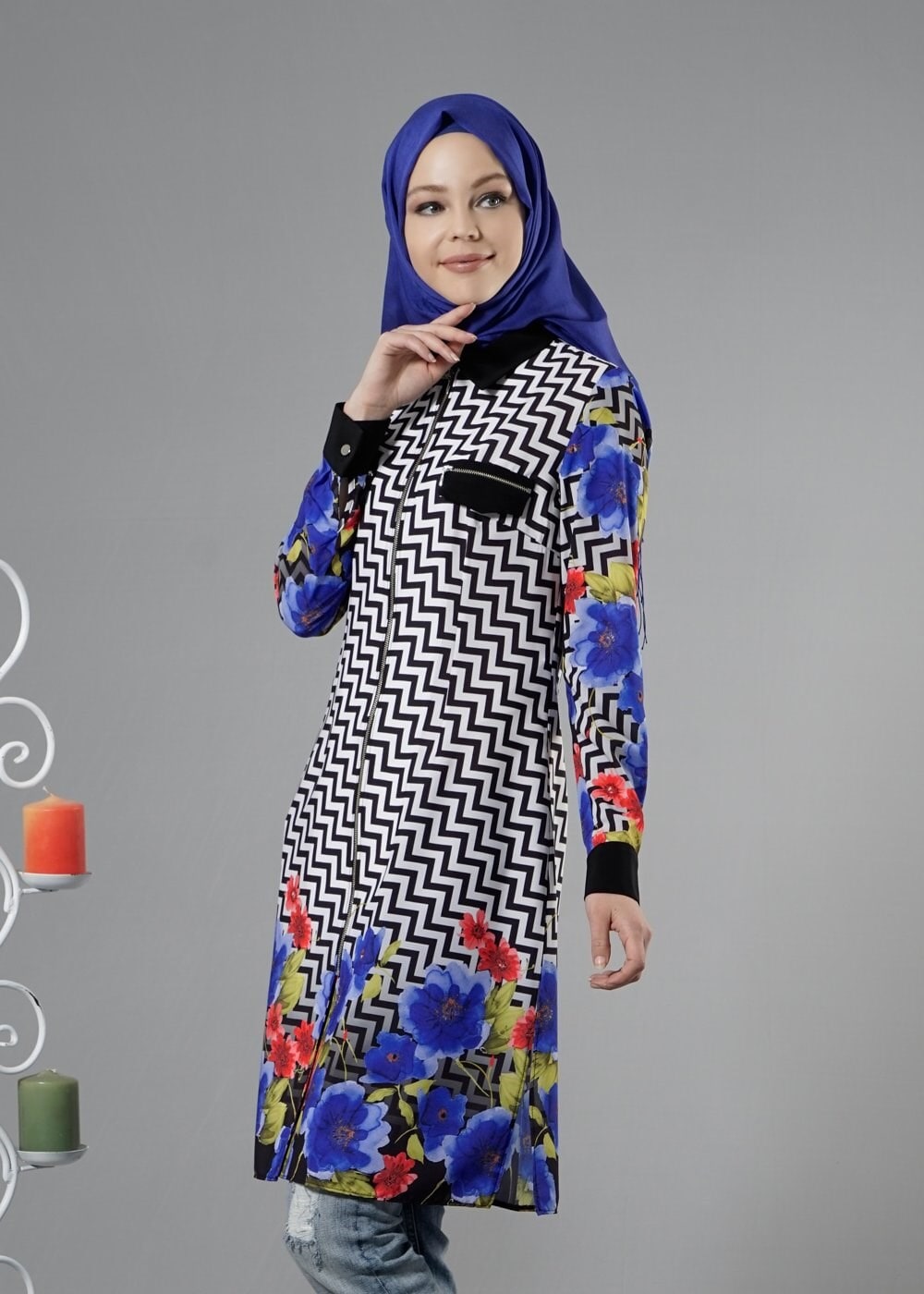 Tesettür giyim LACİVERT 4421 Moss Tesettür Tunik 36/44(38-40) TEK42