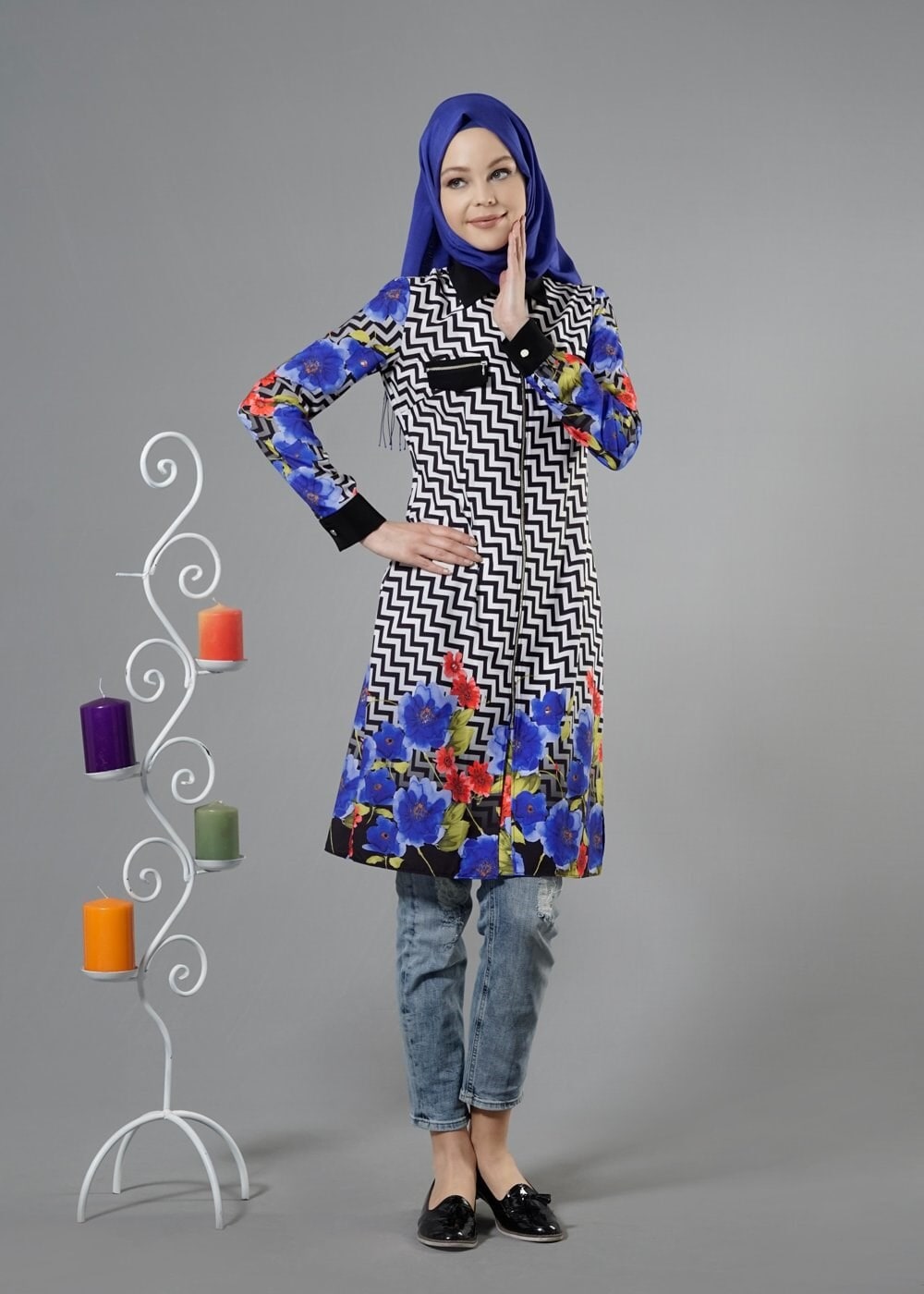 Tesettür giyim LACİVERT 4421 Moss Tesettür Tunik 36/44(38-40) TEK42