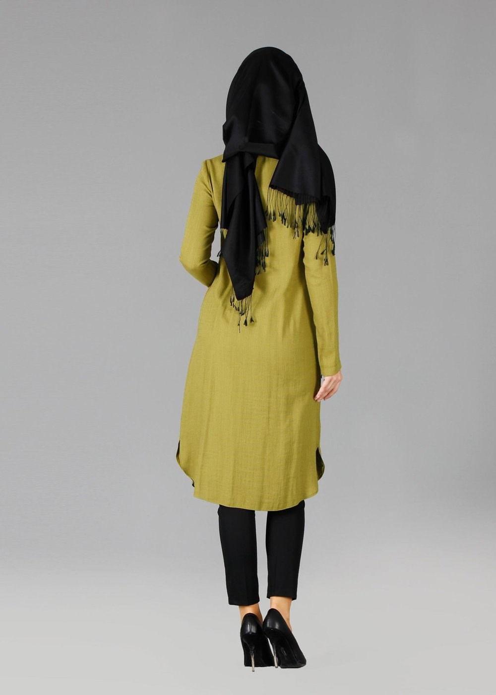 Tesettür giyim YEŞİL 4422 Ezgim Tesettür Tunik 38/46 TEK40