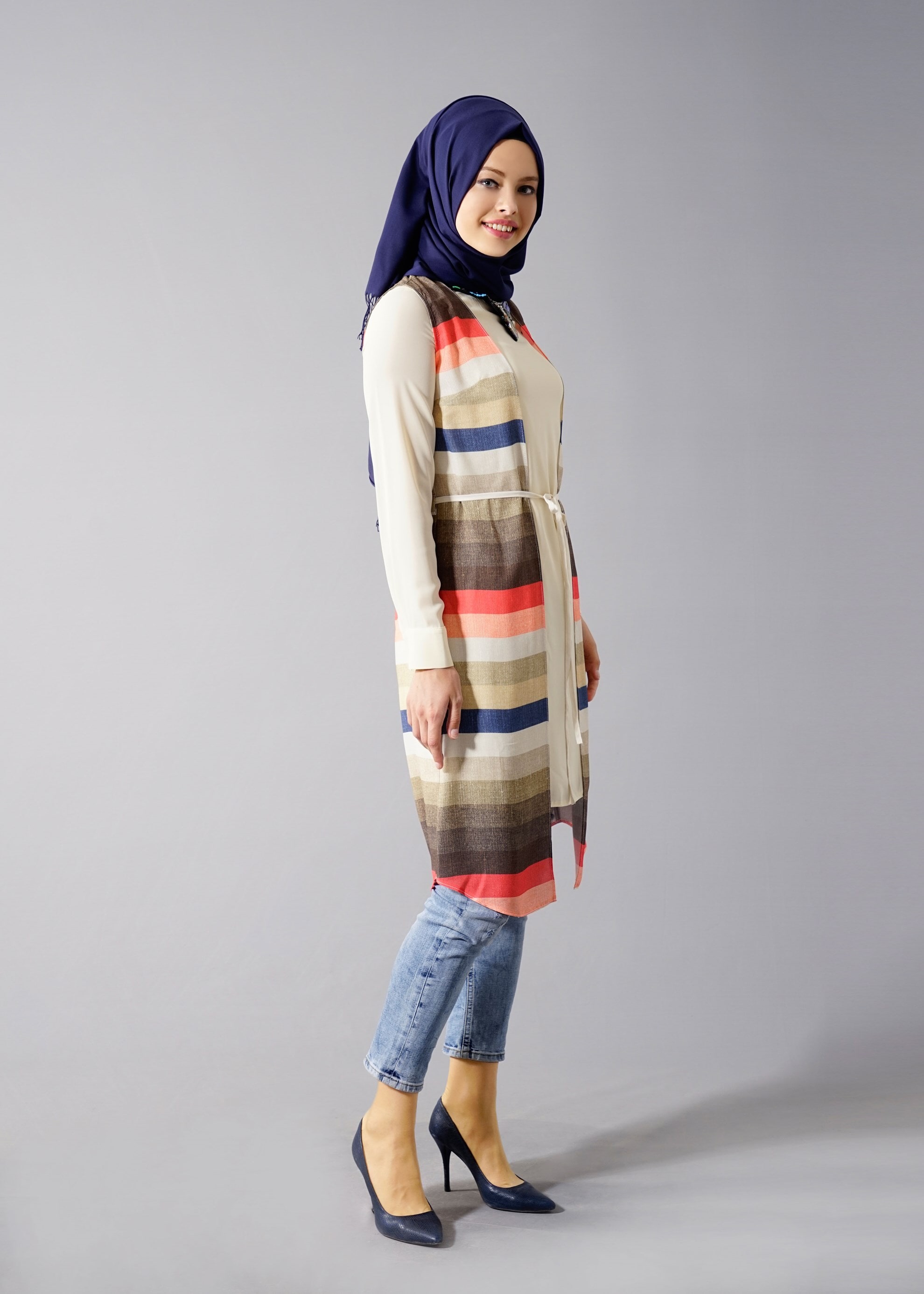 Tesettür giyim VİZON 4423 Maglia 9991 2&prime;li Tunik 38/46 TEK40