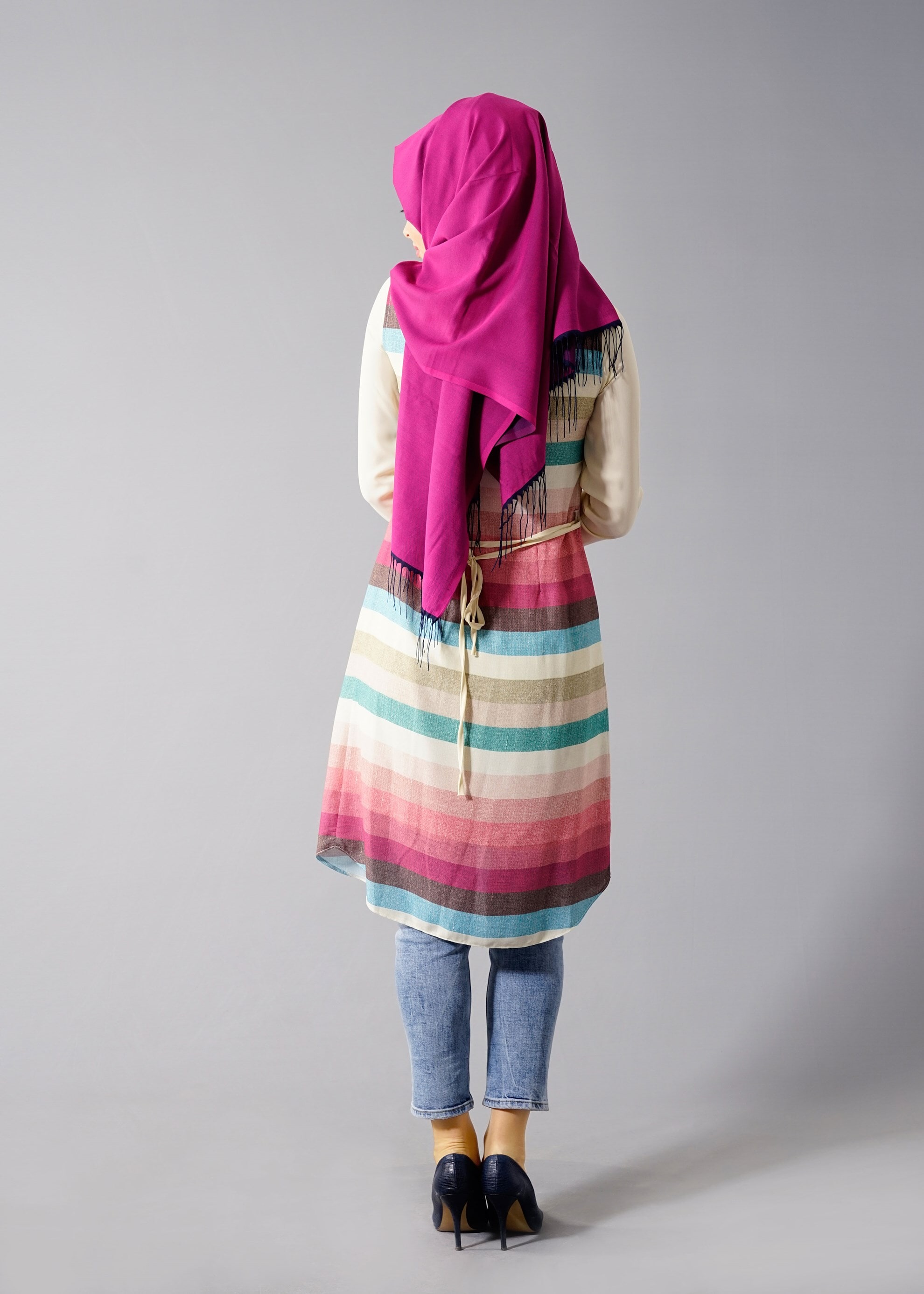 Tesettür giyim MAVİ 4423 Maglia 9991 2&prime;li Tunik 38/46 TEK40