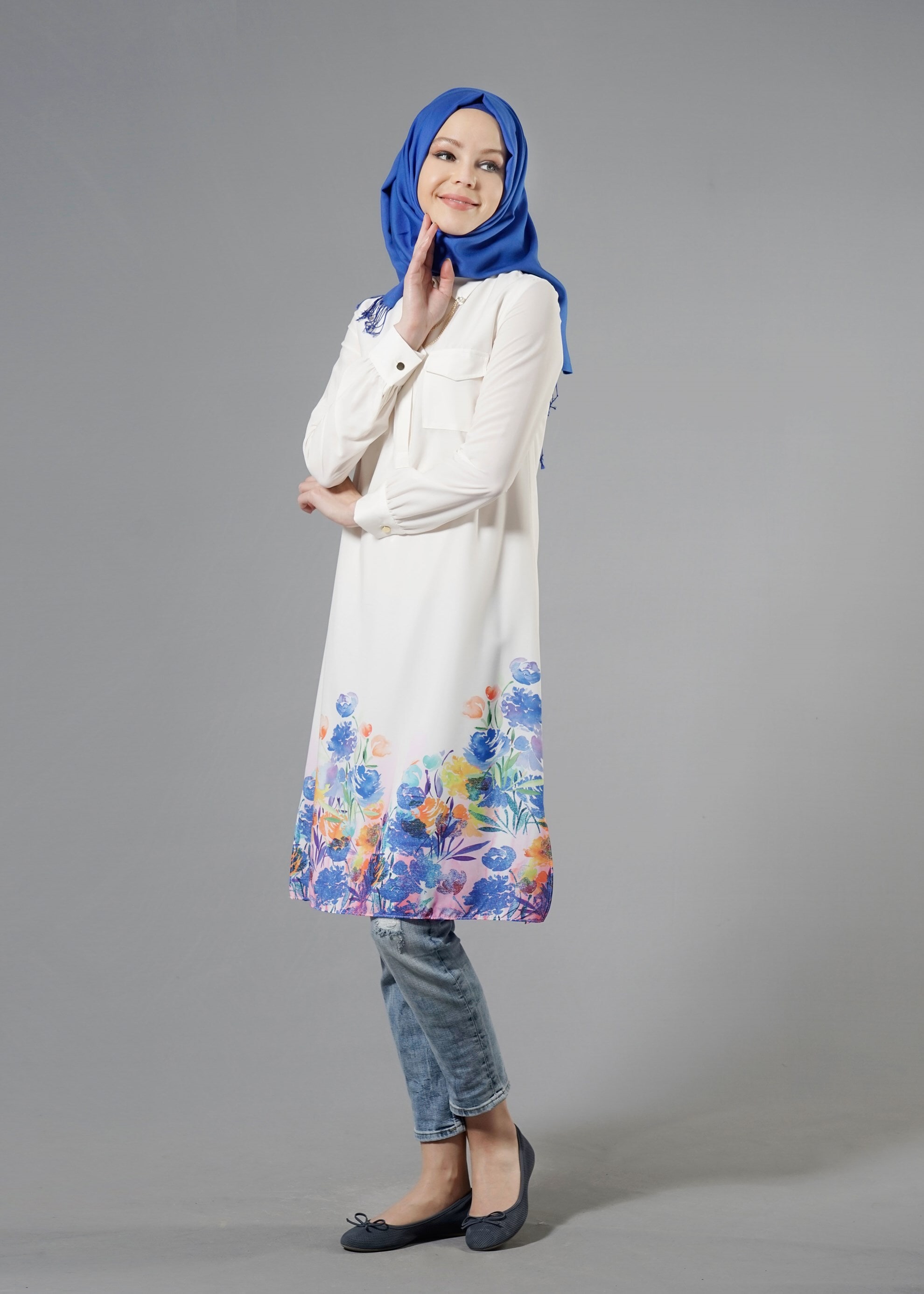 Tesettür giyim LACİVERT 4425 MOSS 3048 TUNİK 38/46 TEK40