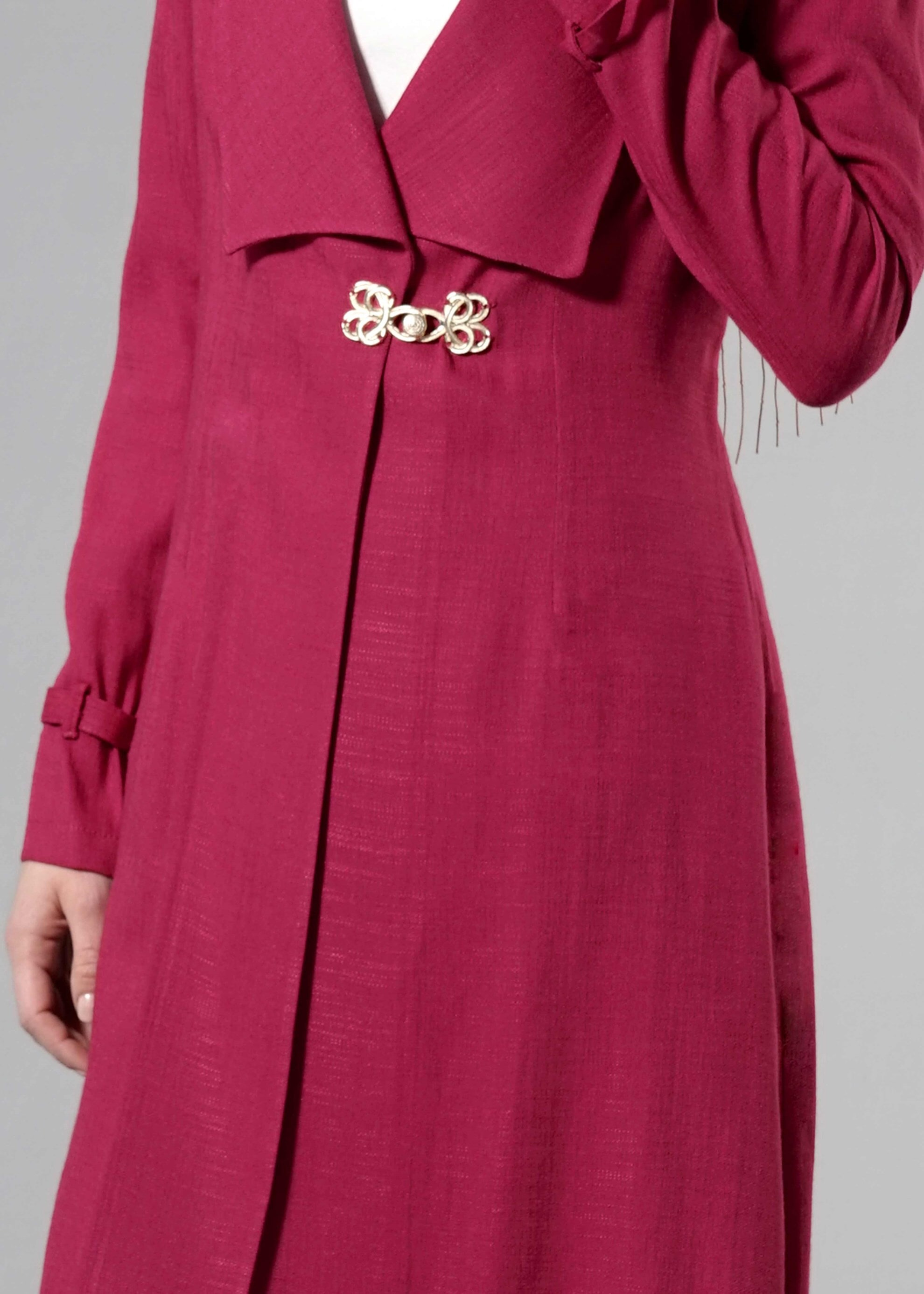 Tesettür giyim FUŞYA ASİMETRİK KESİM TUNİK 4446