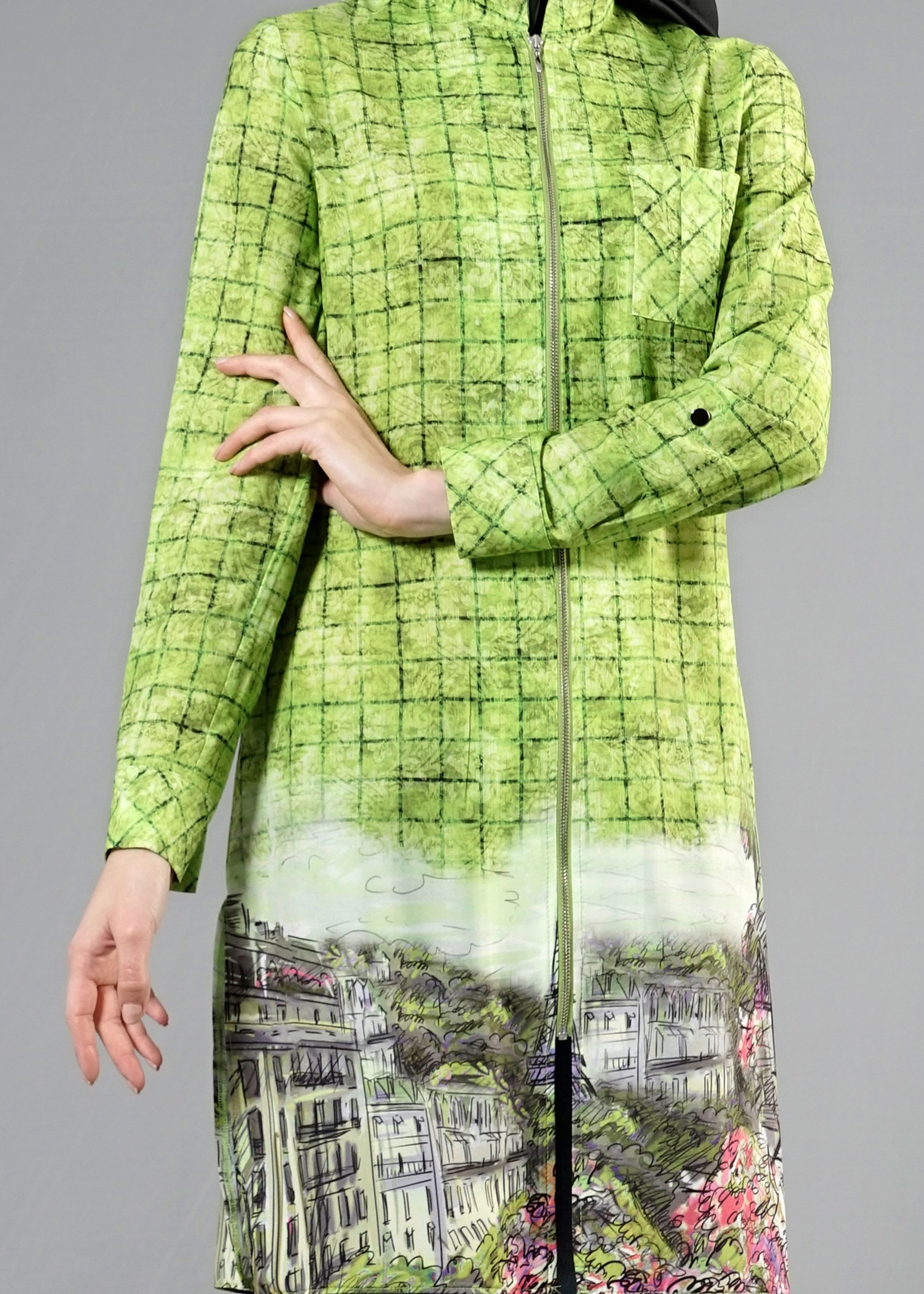 Tesettür giyim YEŞİL 4460 Morocco Tesettür 17063 Tunik 38/46 TEK40