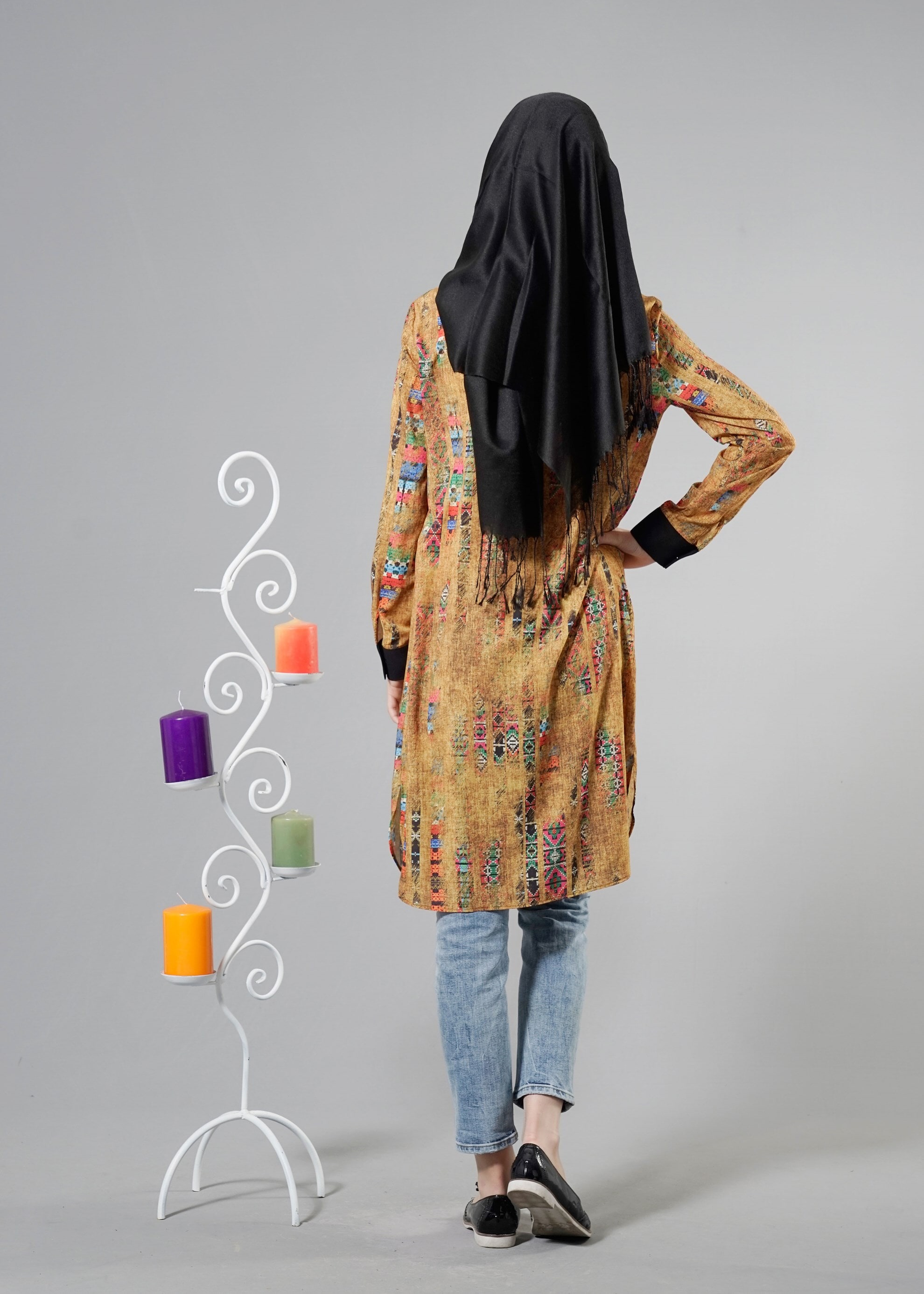 Tesettür giyim SARI 4466 ROSA 9808 TUNİK 40/48 TEK38