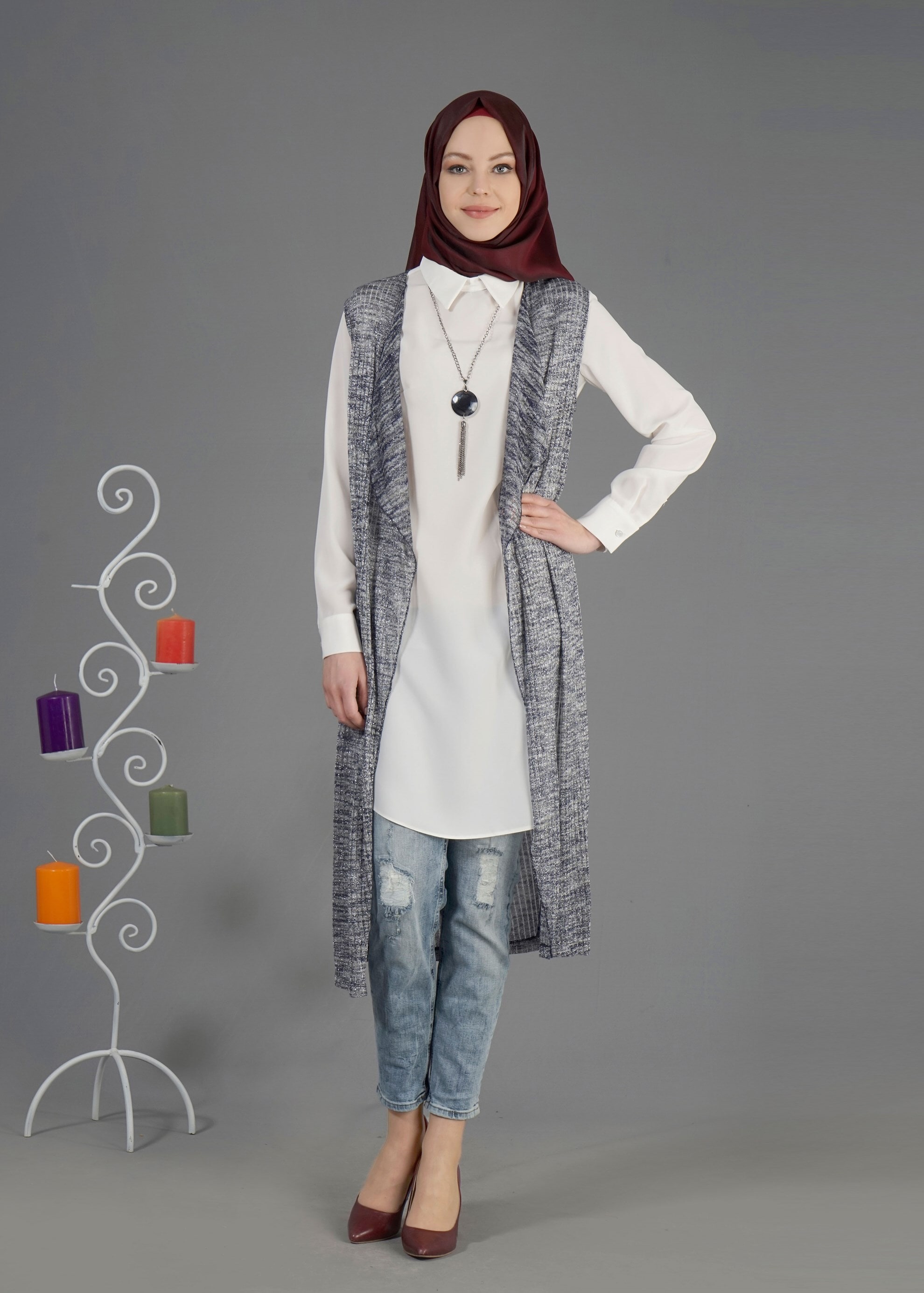 Tesettür giyim LACİVERT 4484 Suno Tesettür 10019 2&prime;li Tunik 38/46
