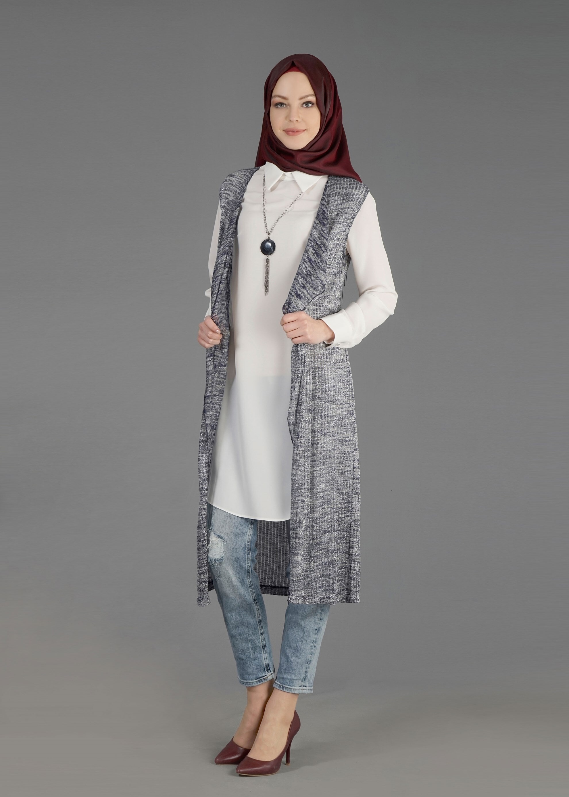 Tesettür giyim LACİVERT 4484 Suno Tesettür 10019 2&prime;li Tunik 38/46