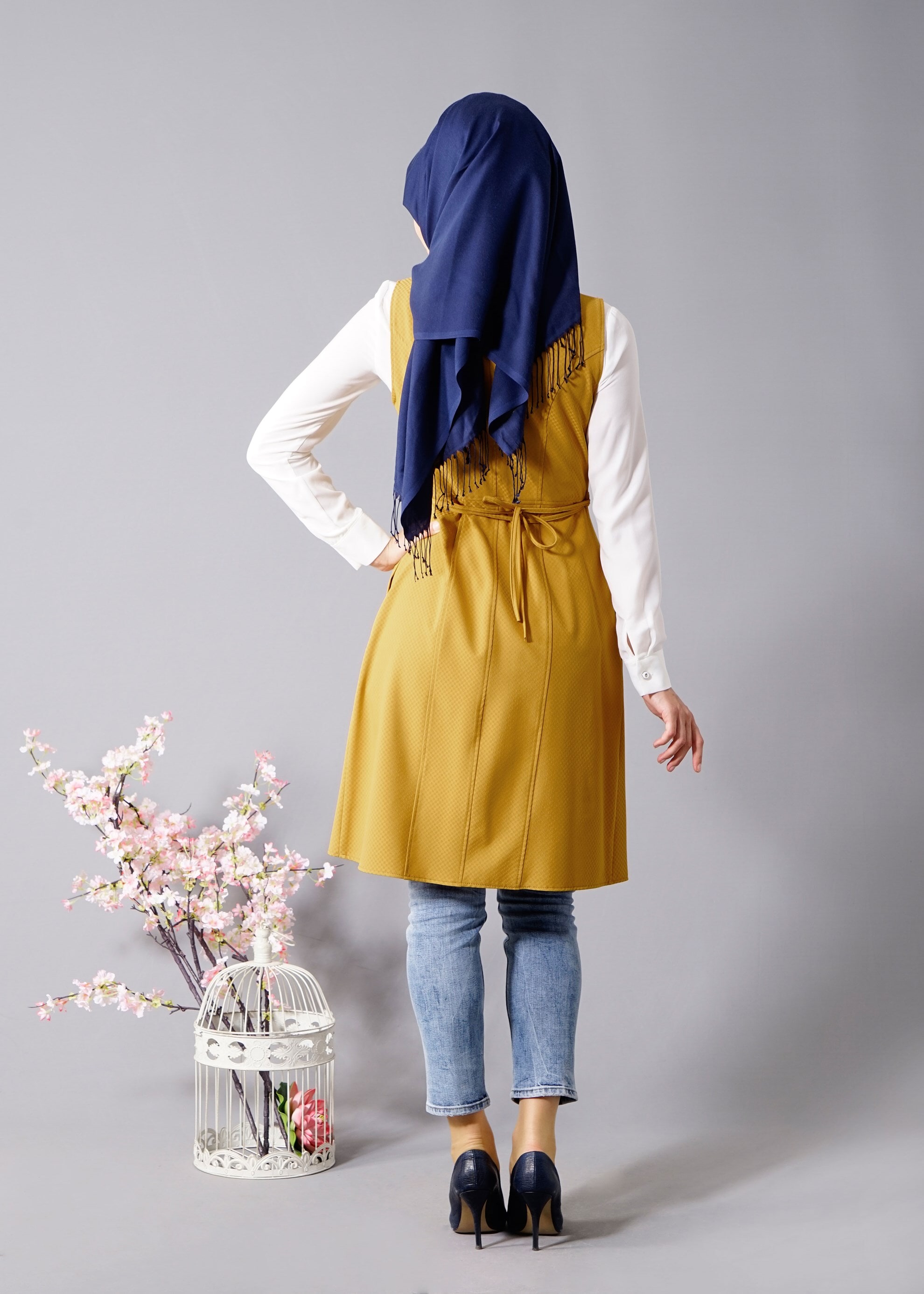 Tesettür giyim SARI 4505 Ilgın 43658 Tesettür 2&prime;li Tunik 38/46 TEK40