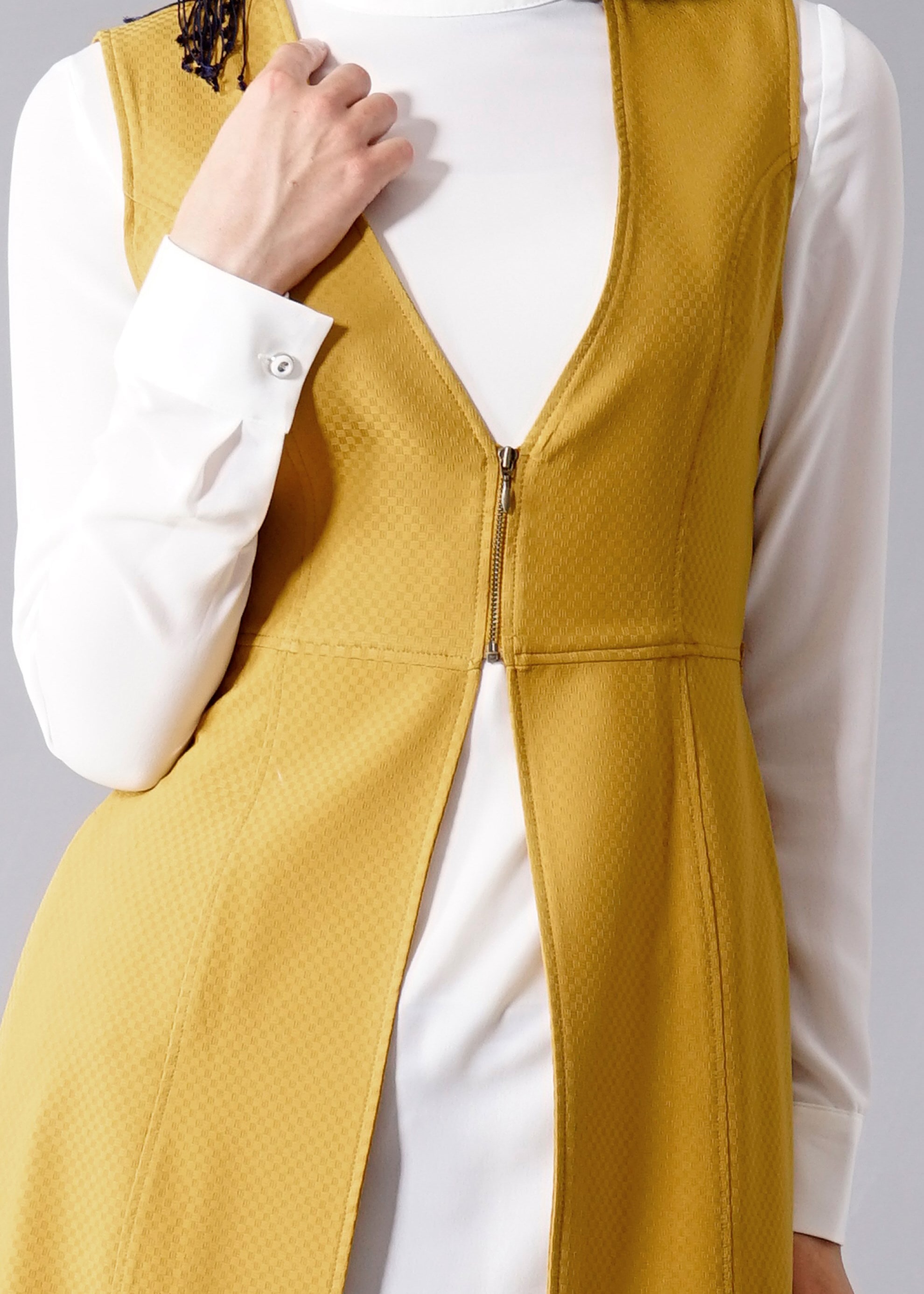 Tesettür giyim SARI 4505 Ilgın 43658 Tesettür 2&prime;li Tunik 38/46 TEK40