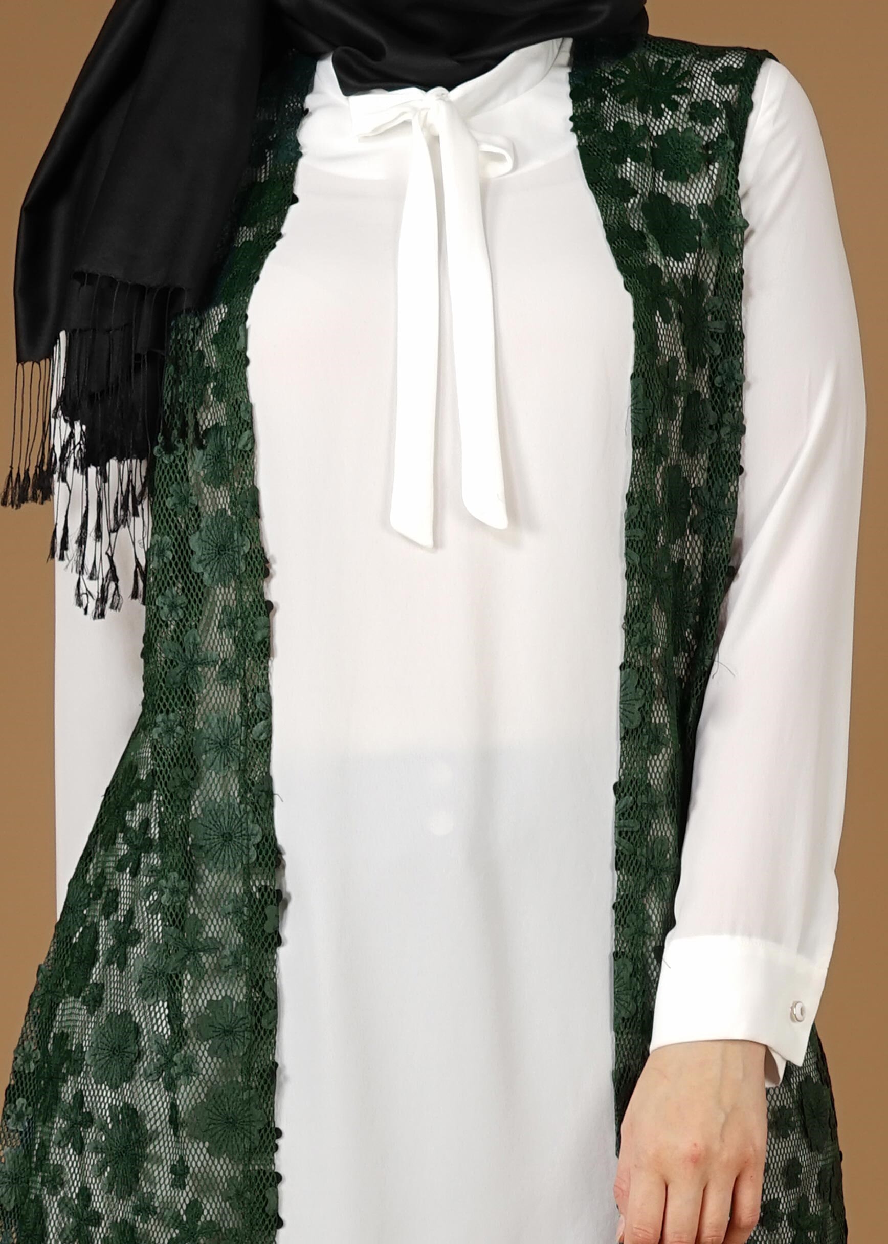 Tesettür giyim YEŞİL 4521 AG 41 2&prime;li Tesettür Tunik 42/46 TEK38