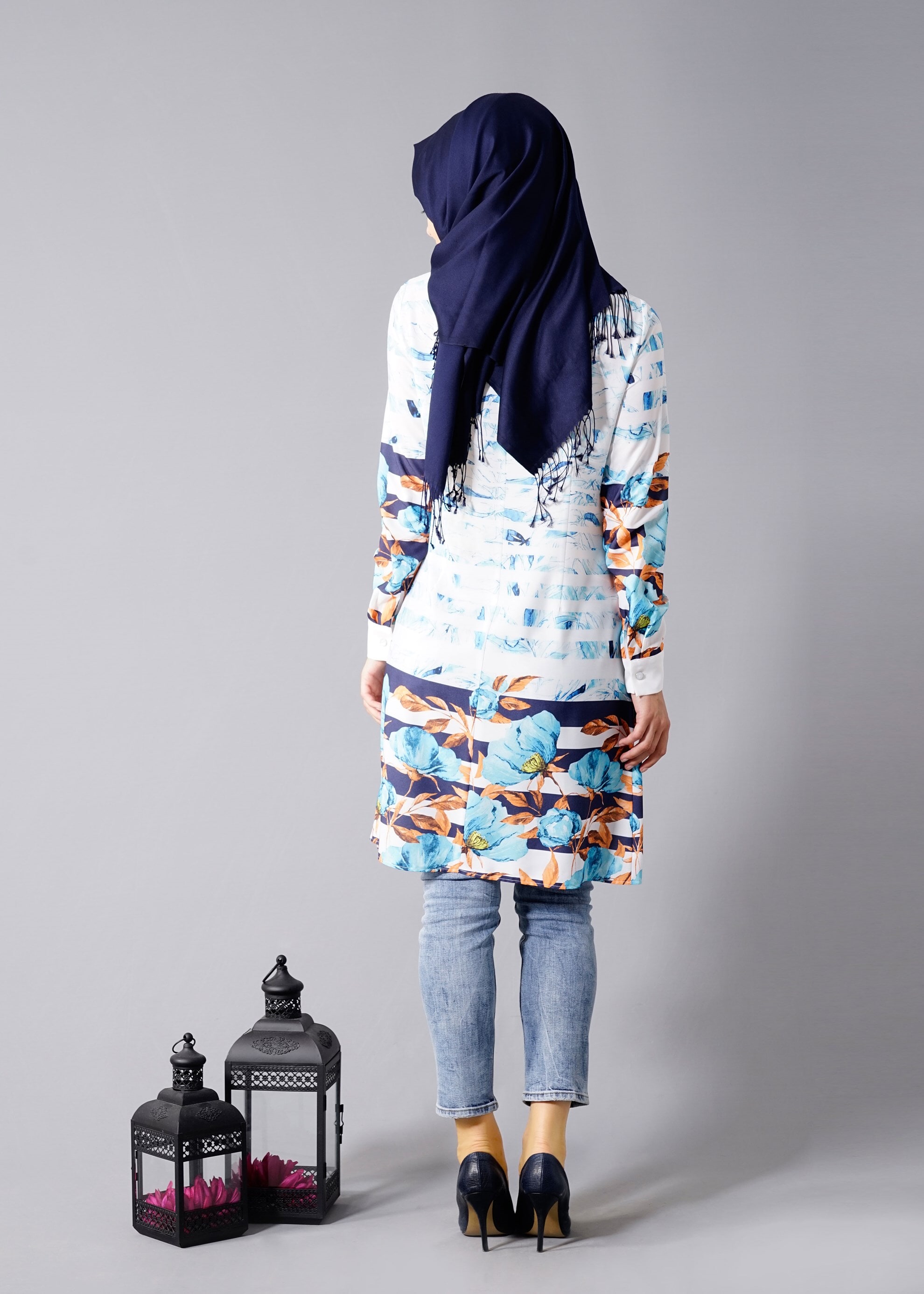 Tesettür giyim MAVİ 4548 Morocco 141946 Tesettür Tunik 40/48 TEK38