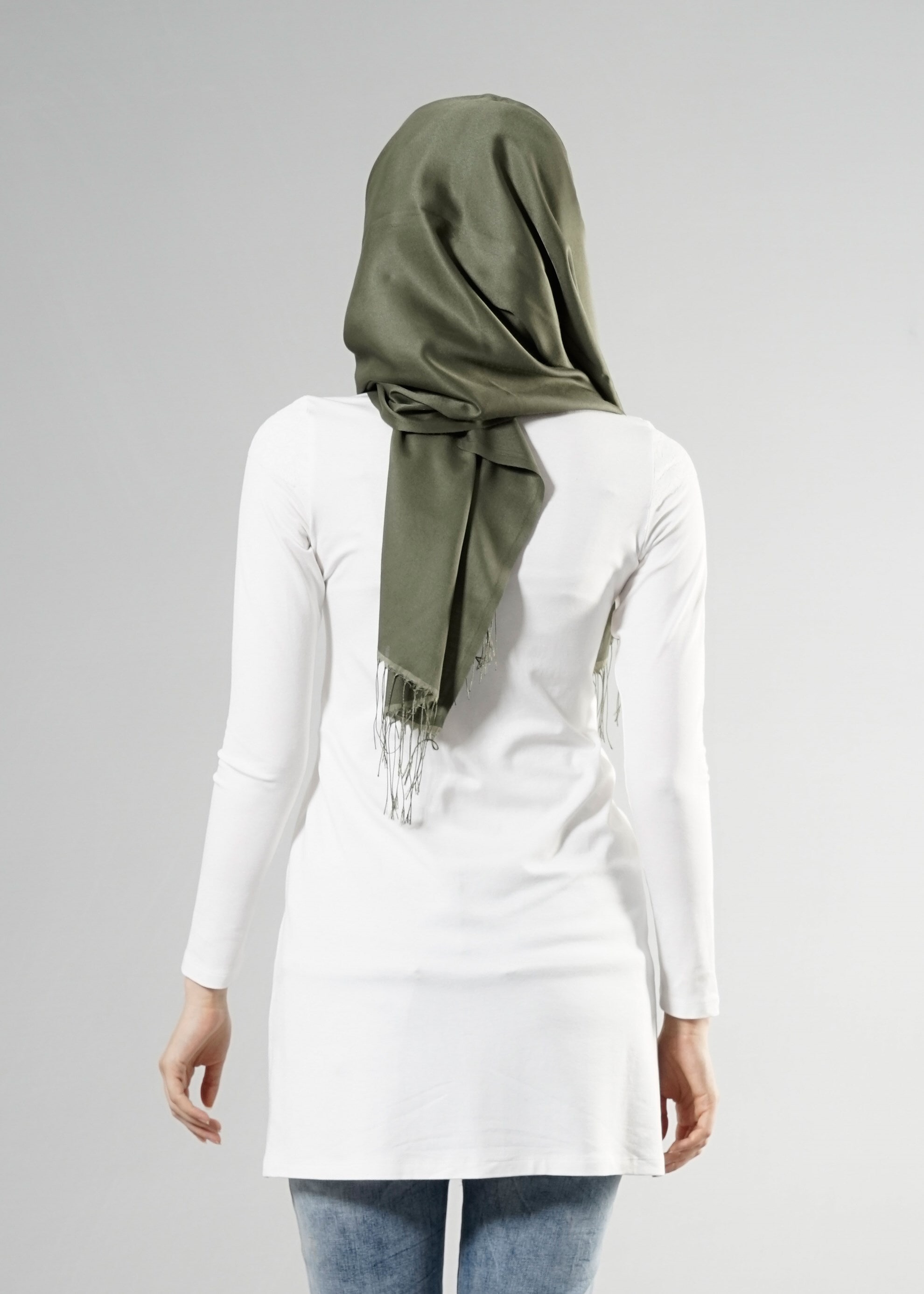 Tesettür giyim BEYAZ 4555 New Viscon Lycra Tesettür Tunik 38/46