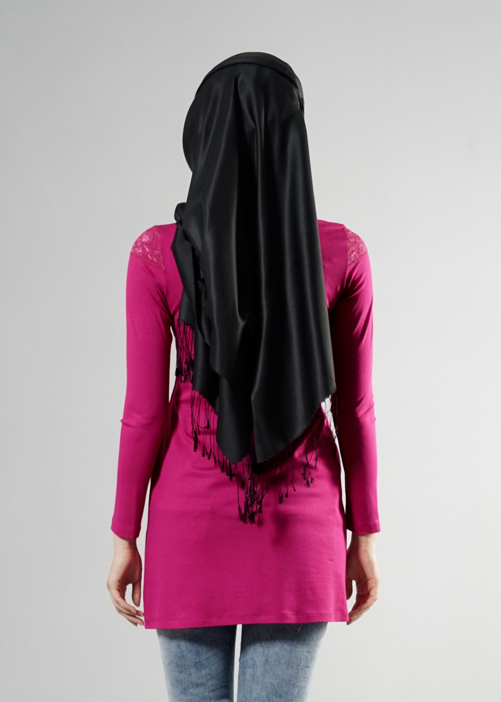 Tesettür giyim FUŞYA 4555 New Viscon Lycra Tesettür Tunik 38/46