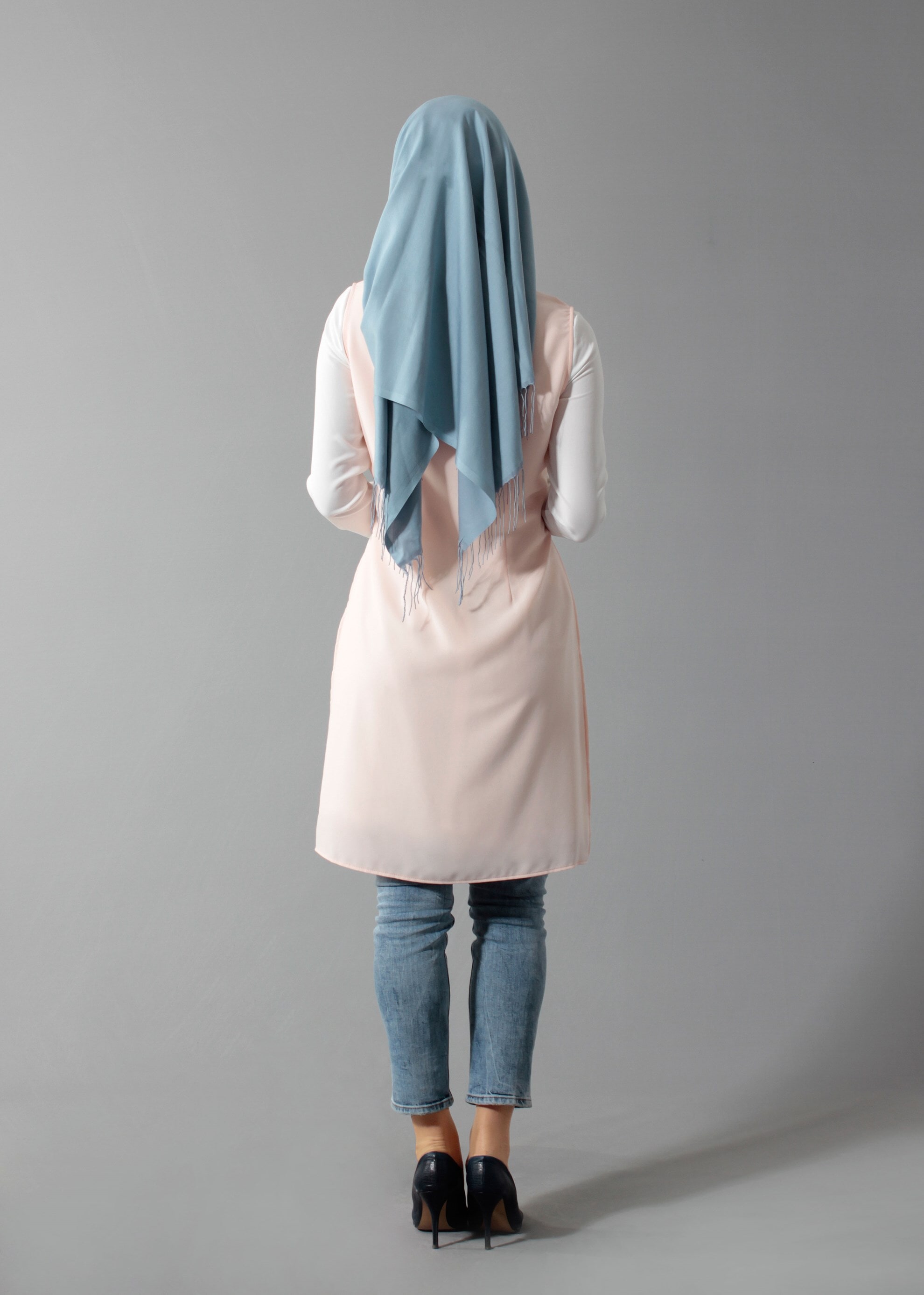 Tesettür giyim PUDRA  İKİLİ TUNİK  4584