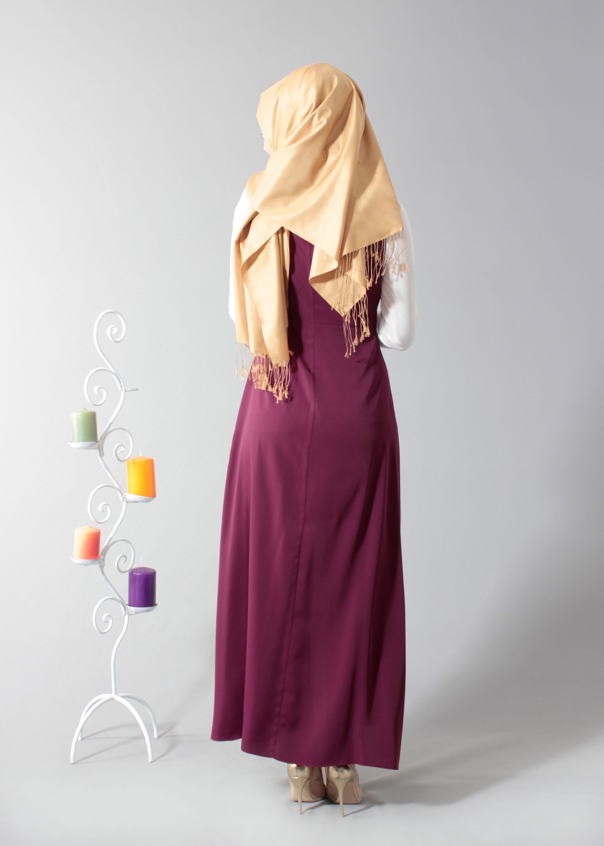 Tesettür giyim MÜRDÜM İŞLEMELİ İKİLİ TUNİK 4619