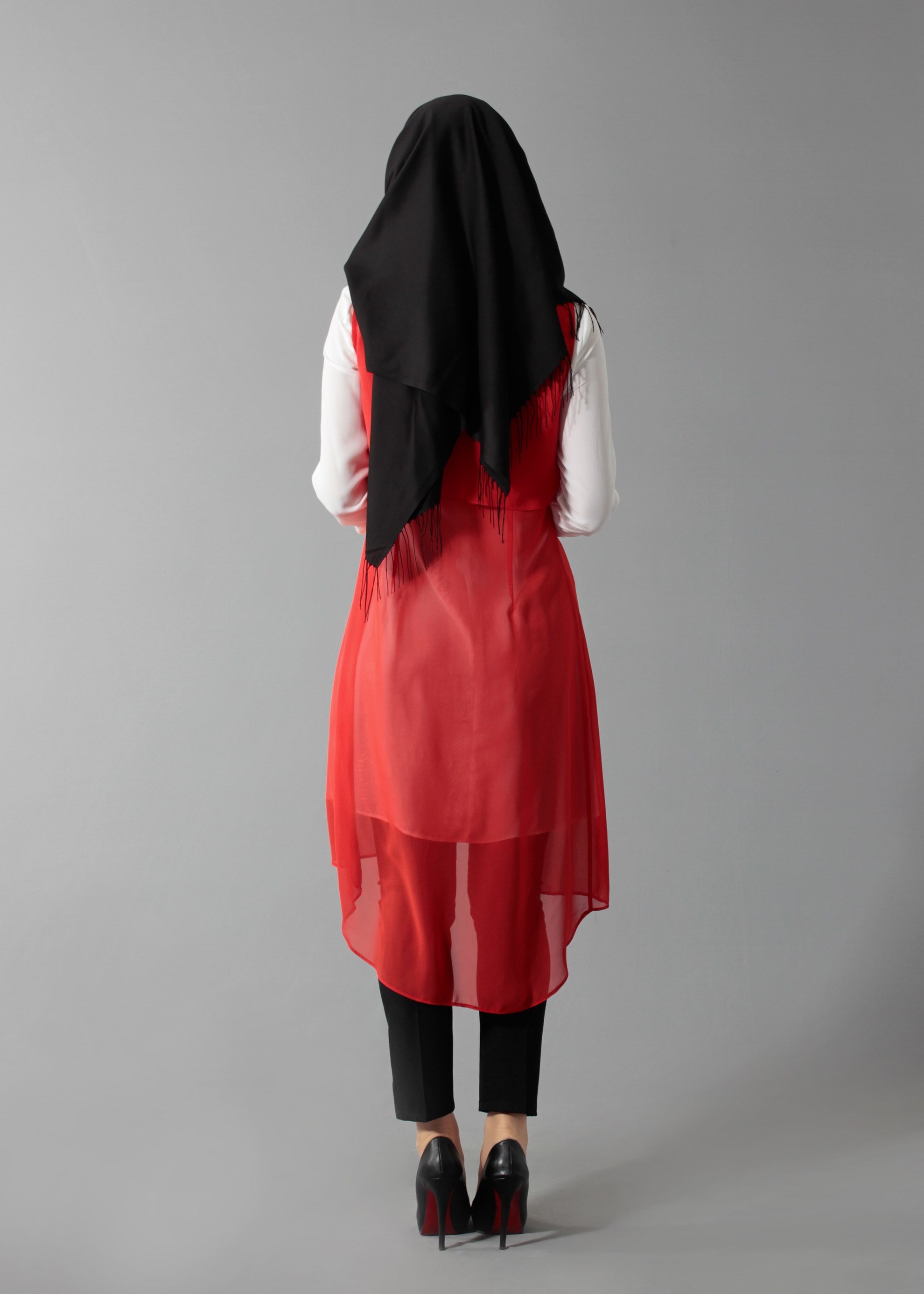 Tesettür giyim MERCAN 4635 New Multi Şifon 2&prime;li Tesettür Tunik 38/48 TEK40