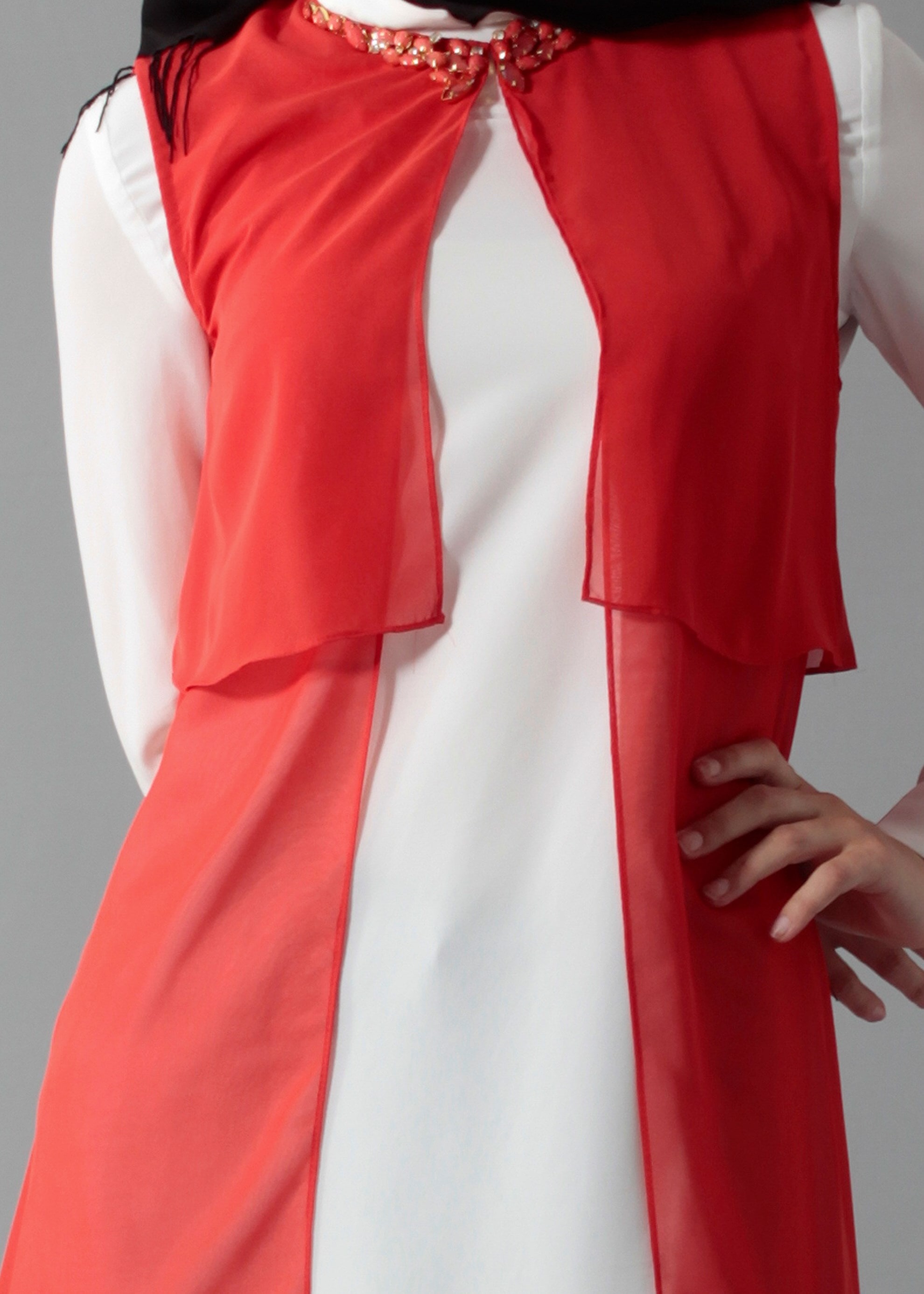 Tesettür giyim MERCAN 4635 New Multi Şifon 2&prime;li Tesettür Tunik 38/48 TEK40