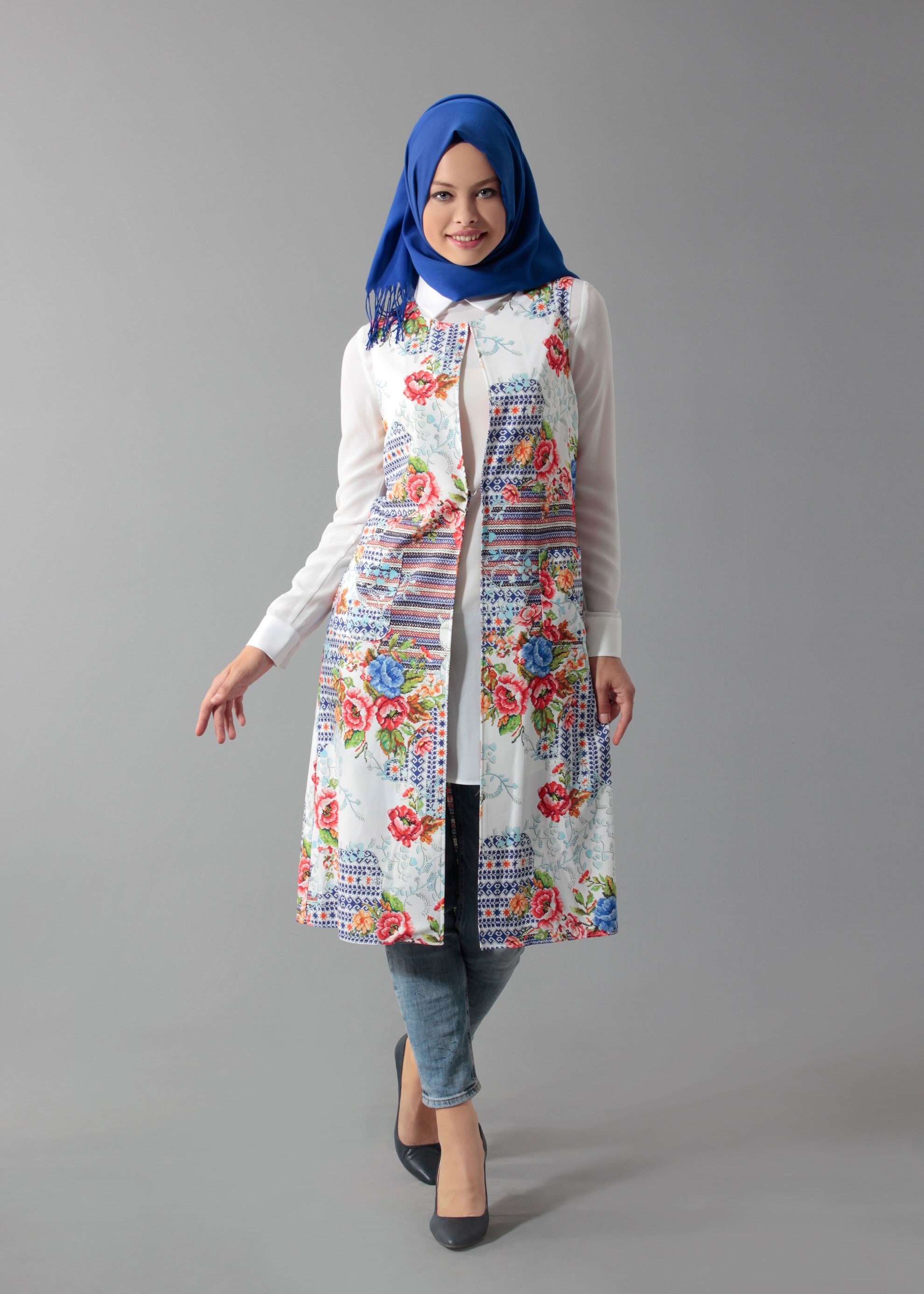 Tesettür giyim BEJ 4636 Sonya 10406 2&prime;li Tesettür Tunik 38/44 TEK40